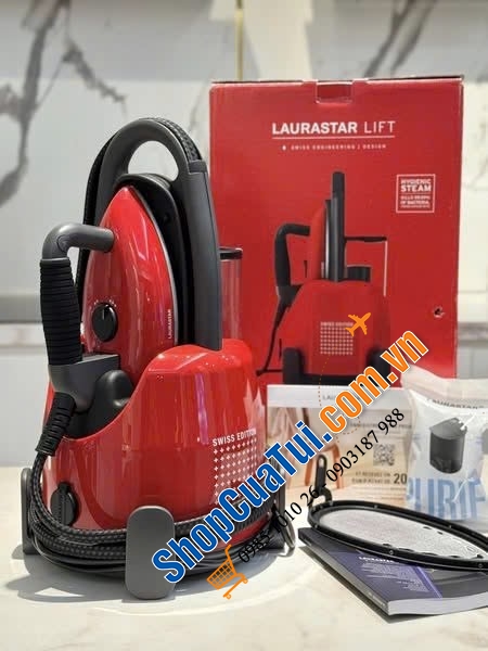 Bàn là cây hơi nước Laurastar Lift Swiss Edition made in EU màu đỏ - dòng cực khoẻ - BÀN LÀ CÂY SIÊU SANG LAURASTAR - THUỴ SĨ
