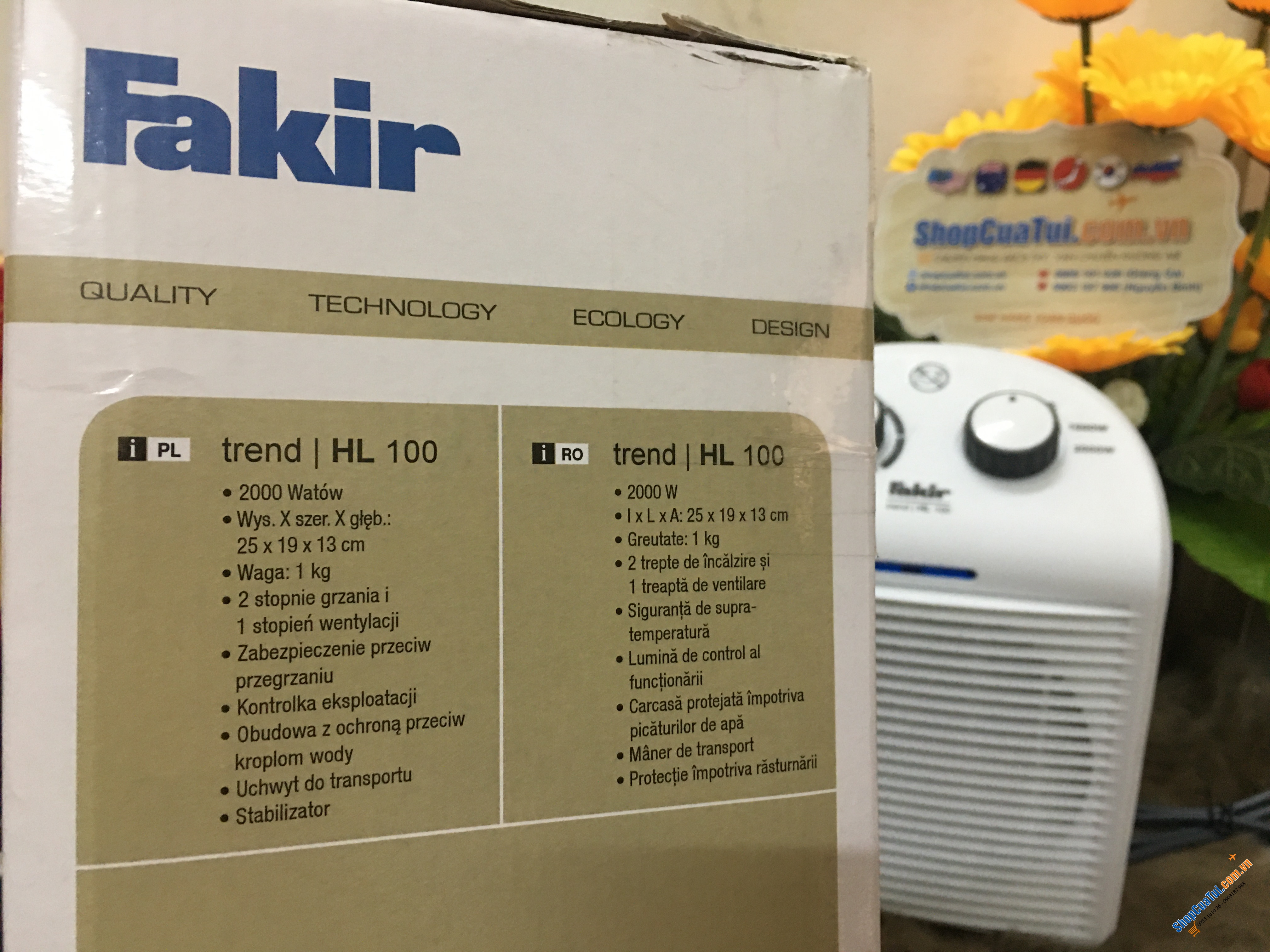 QUẠT SƯỞI FAKIR HL100 ( Có cả chiều mát) và để được trong nhà tắm
