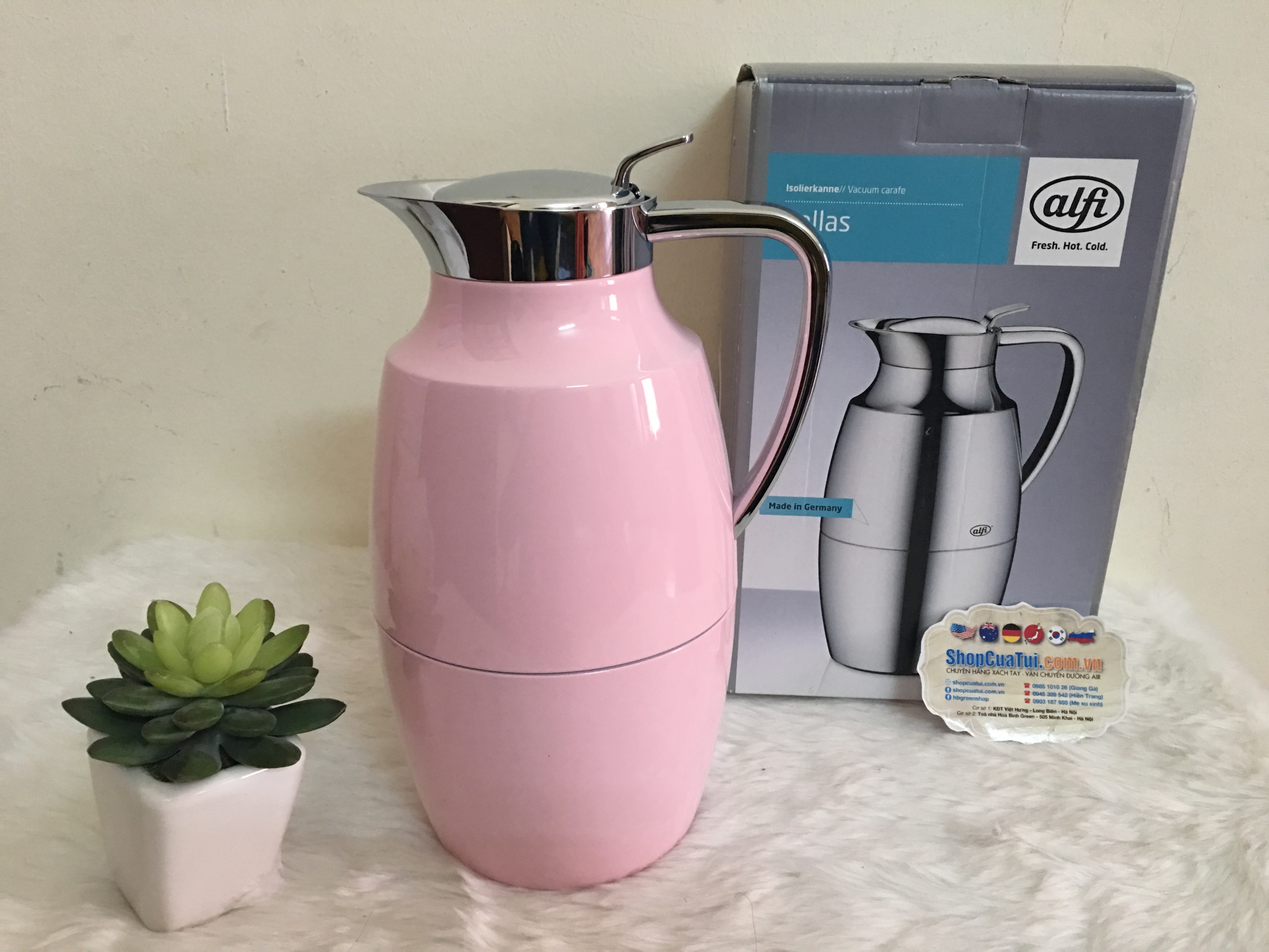 BÌNH GIỮ NHIỆT ALFI PREMIUM MÀU HỒNG 1 lít