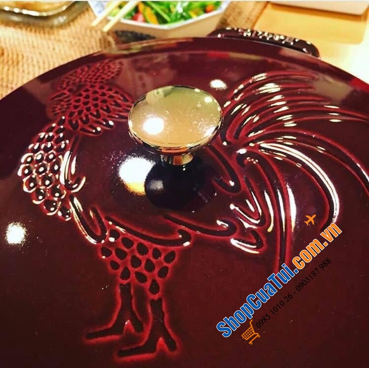 NỒI GANG ĐÚC STAUB CON GÀ 24CM - Made in France