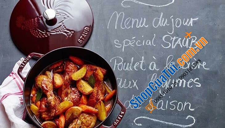 NỒI GANG ĐÚC STAUB CON GÀ 24CM - Made in France