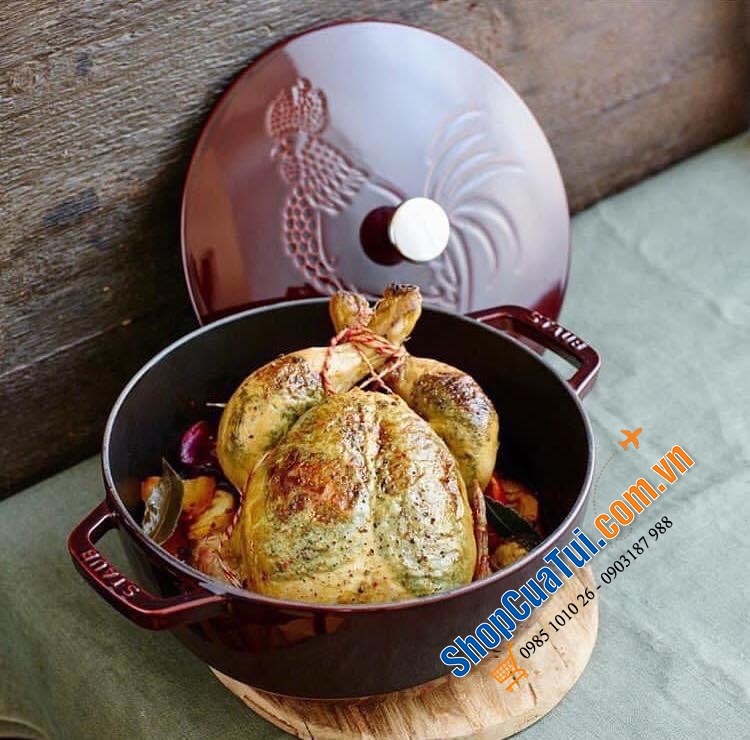 NỒI GANG ĐÚC STAUB CON GÀ 24CM - Made in France