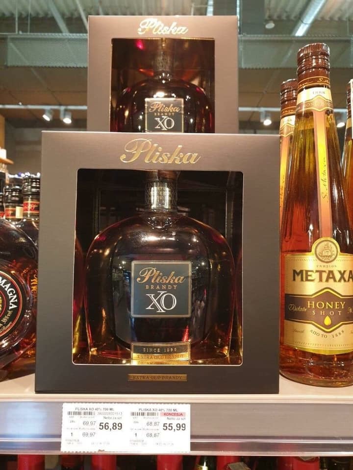 Rượu Pliska brandy XO 700ml của Bulgari nổi tiếng