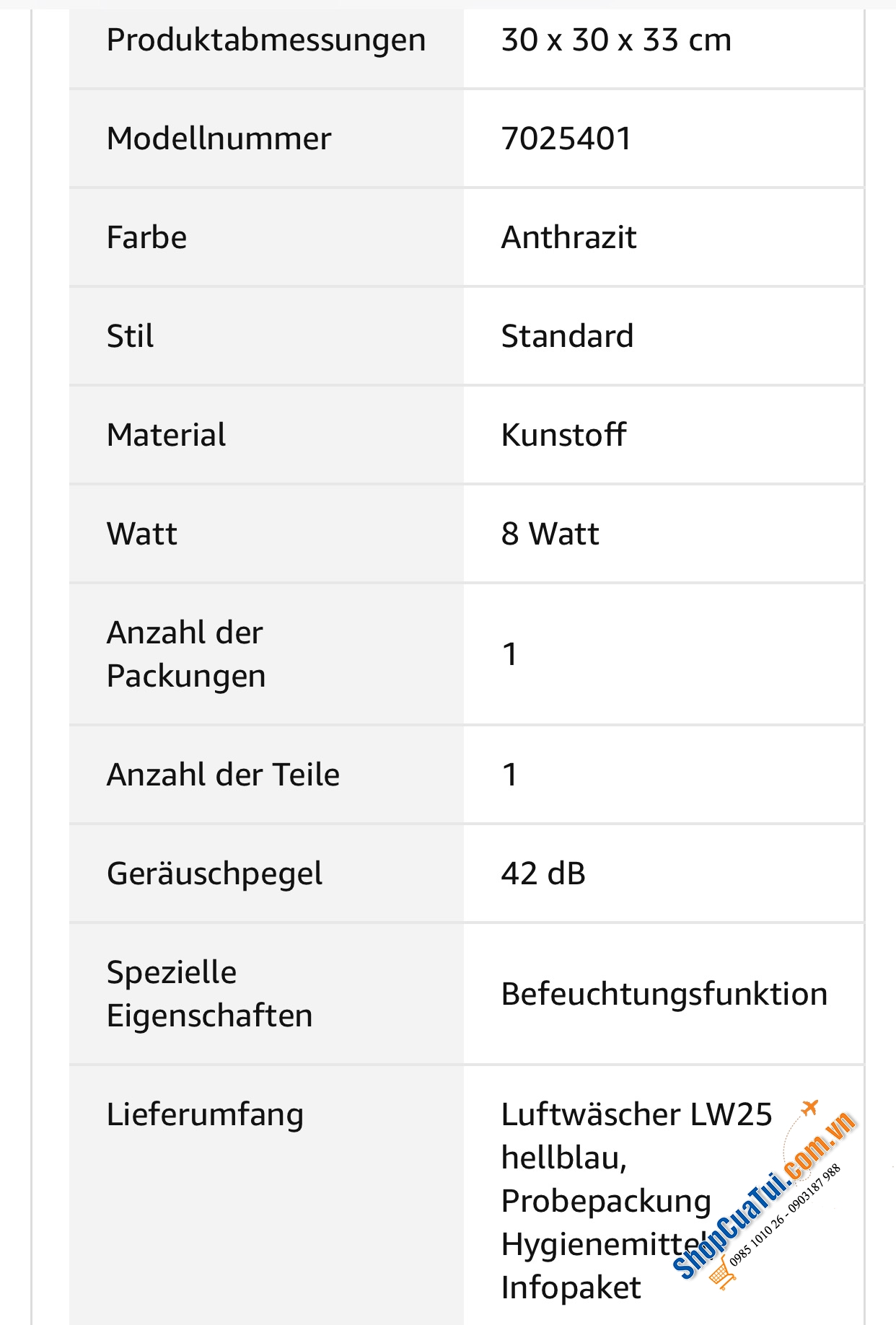 Máy lọc không khí VENTA Lw25 Made in Germany