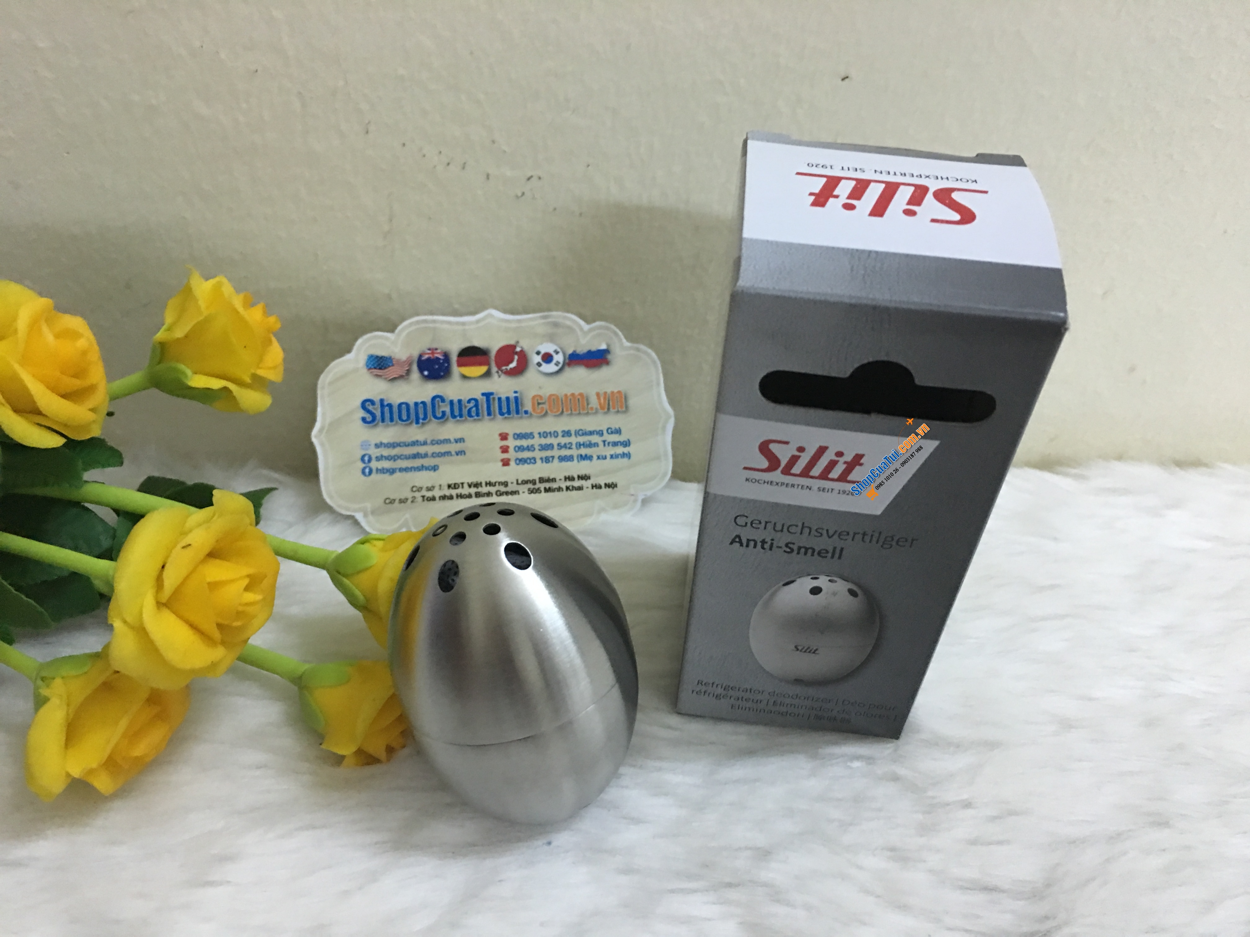 Trứng khử mùi cho tủ lạnh của Silit, hút các mùi hôi khó chịu trong tủ, được đánh giá là hết sạch mùi từ người tiêu dùng Đức và tại các nước Châu Âu