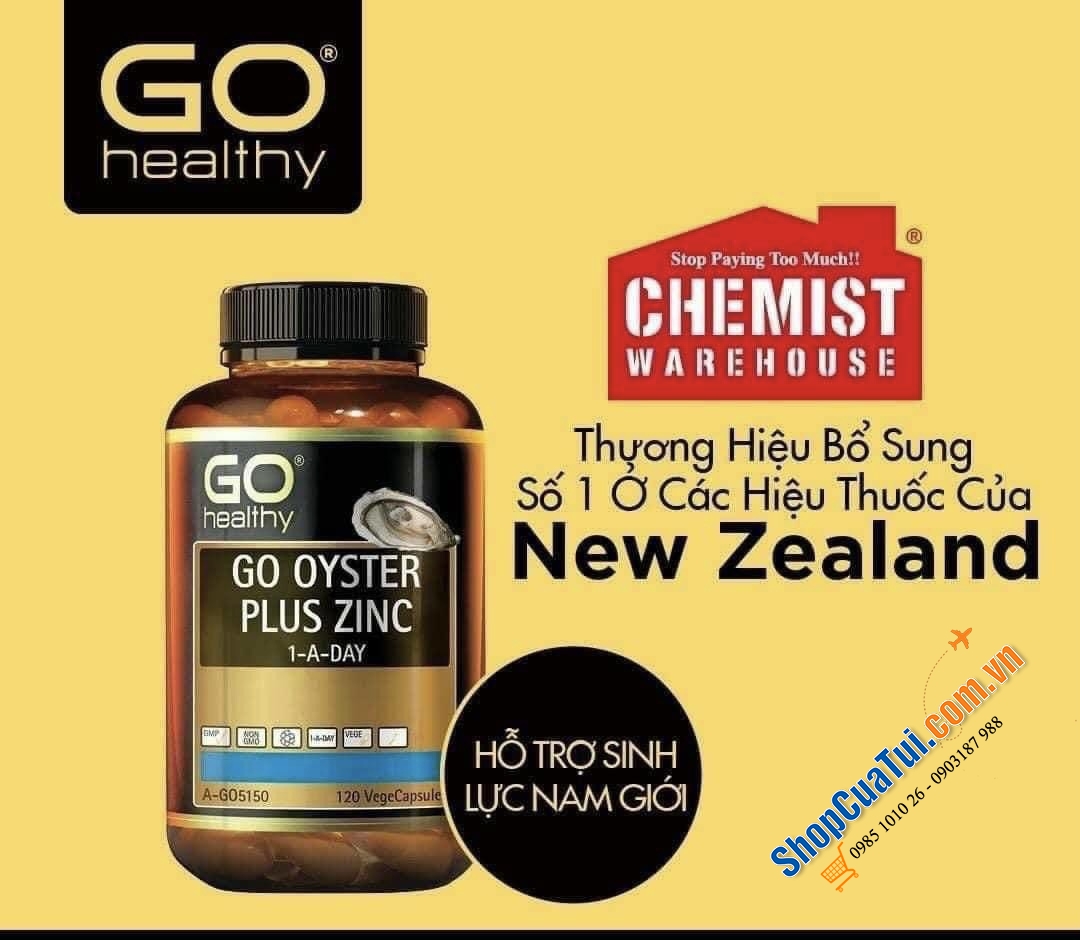 TĂNG CƯỜNG SINH LÝ NAM GIỚI TỪ TINH CHẤT HÀU GO HEALTHY GO OYSTER PLUS ZINC 120 VIÊN