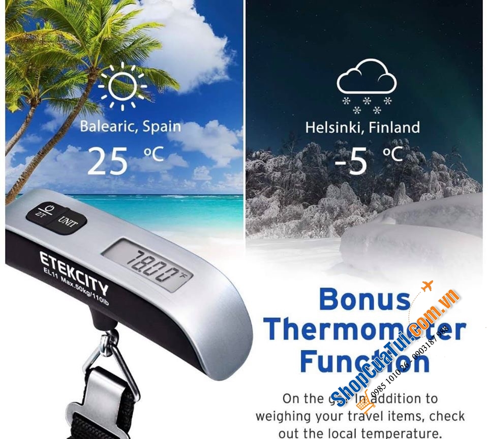 CÂN HÀNH LÝ DU LỊCH ETEKCITY 50KG