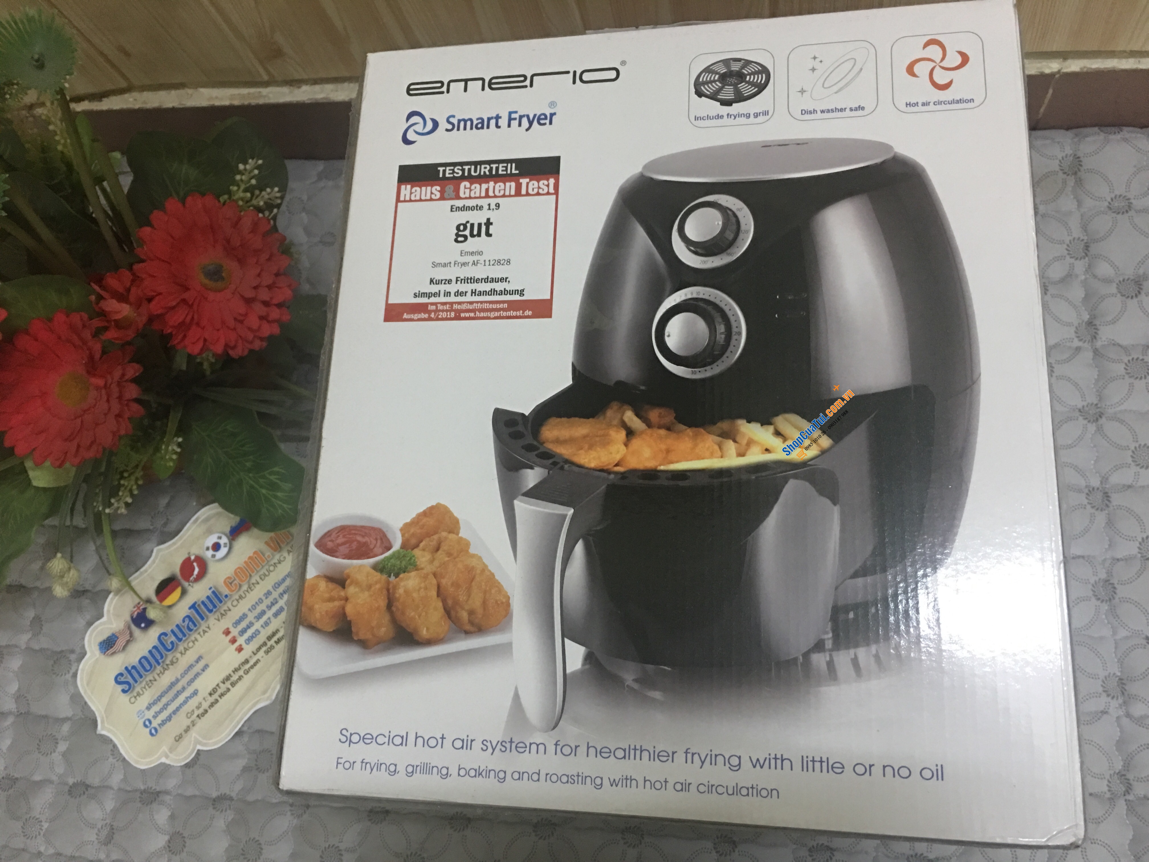 EMERIO-  SMART FRYER - NỒI CHIÊN không dầu NỘI ĐỊA ĐỨC ĐƯỢC ĐÁNH GIÁ “ Very Good “ 4,5/5