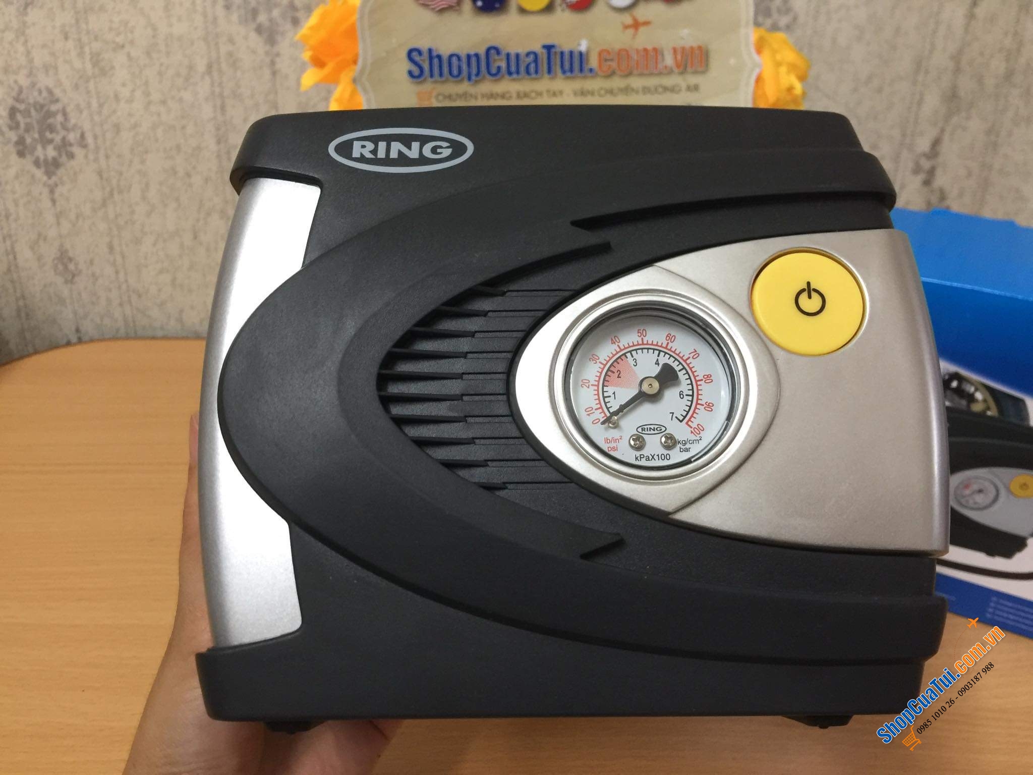 BƠM LỐP Ô TÔ DÙNG ĐIỆN 12 V RING RAC610