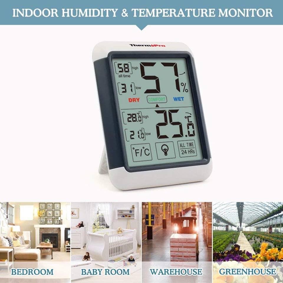Máy đo nhiệt độ và độ ẩm không khí trong nhà ThermoPro - Hàng Anh xuất Đức 