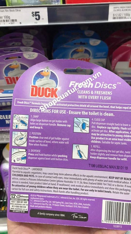 BỘ SẢN PHẨM ĐẾN TỪ MEXICO - DUCK FRESH DISCS - DIỆT TRỪ MÙI HÔI VÀ VI KHUẨN BỒN CẦU WC GIA ĐÌNH BẠN