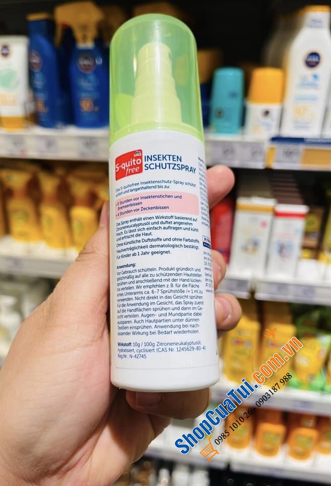 XỊT CHỐNG MUỖI VÀ CÔN TRÙNG S-QUITO FREE không gây hại cho da bé.
