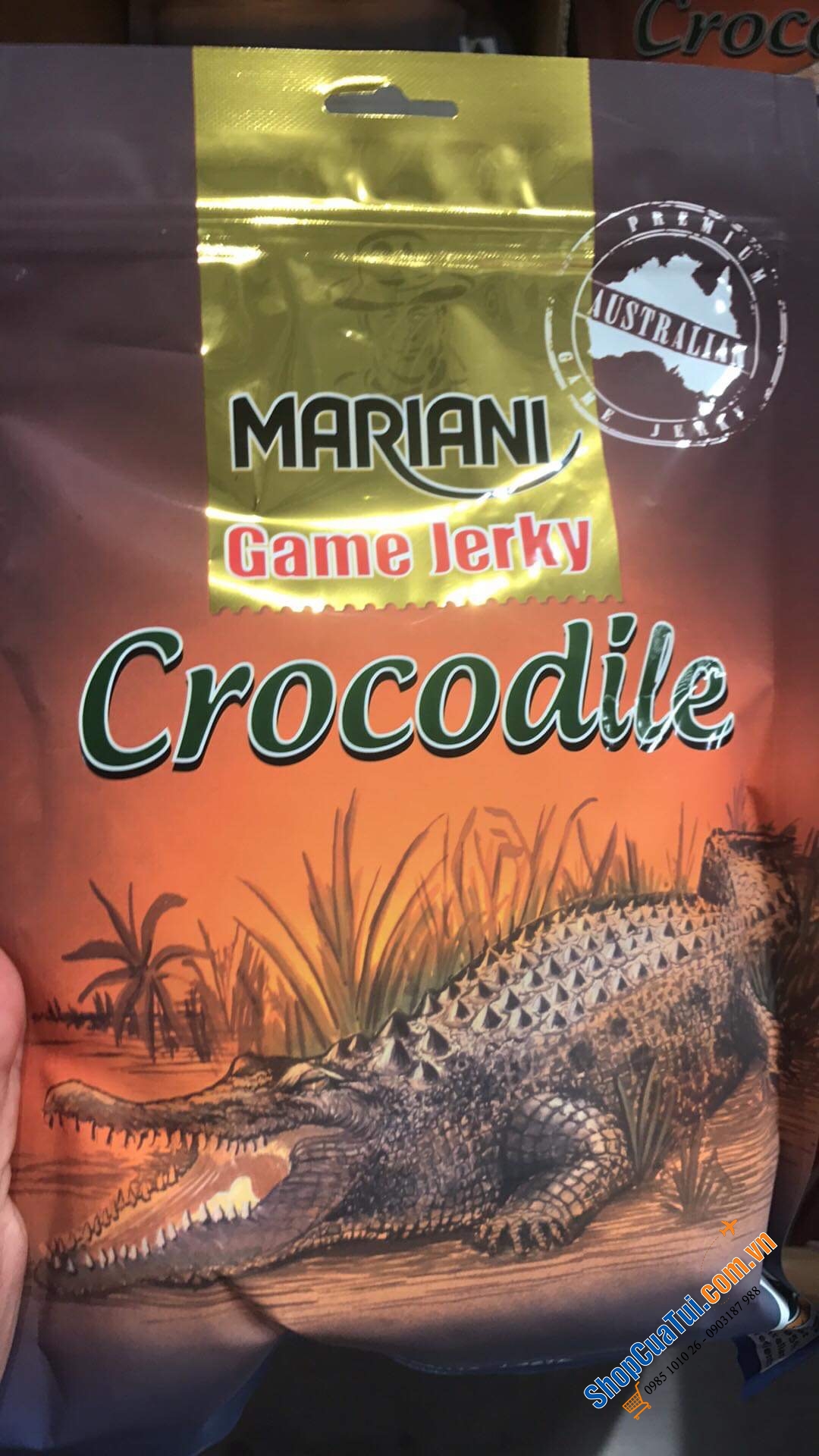 THỊT KHÔ CÁ SẤU CỦA ÚC MARIANI GAME JERKY - CROCODILE 250g