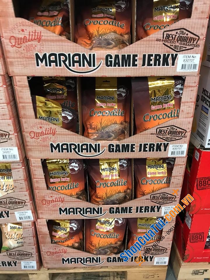 THỊT KHÔ CÁ SẤU CỦA ÚC MARIANI GAME JERKY - CROCODILE 250g