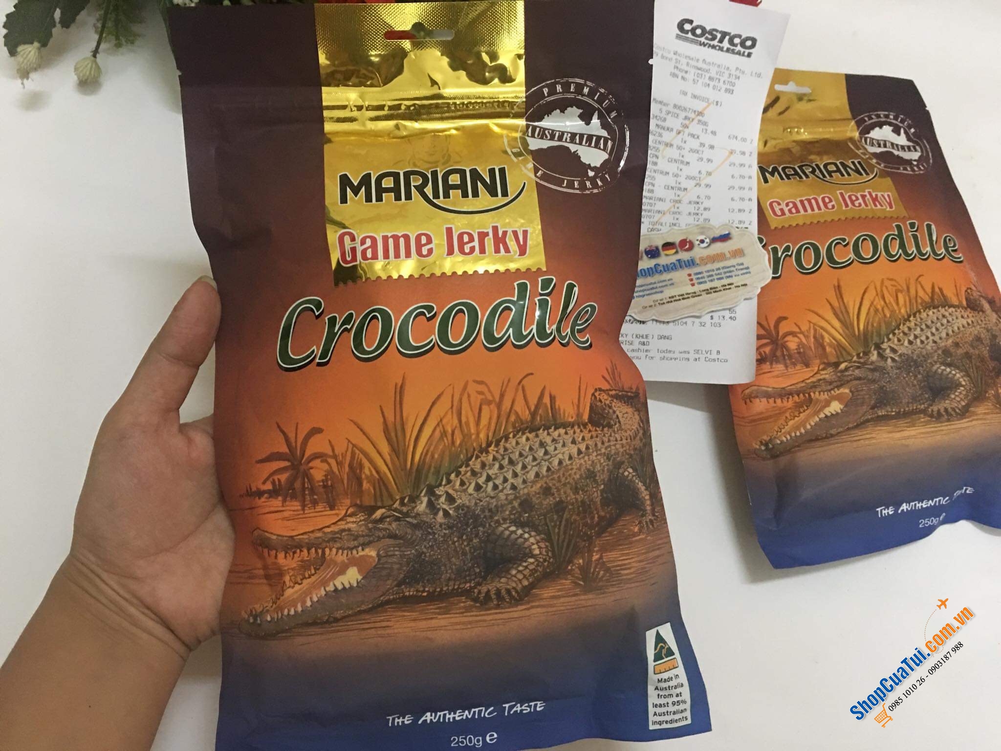 THỊT KHÔ CÁ SẤU CỦA ÚC MARIANI GAME JERKY - CROCODILE 250g