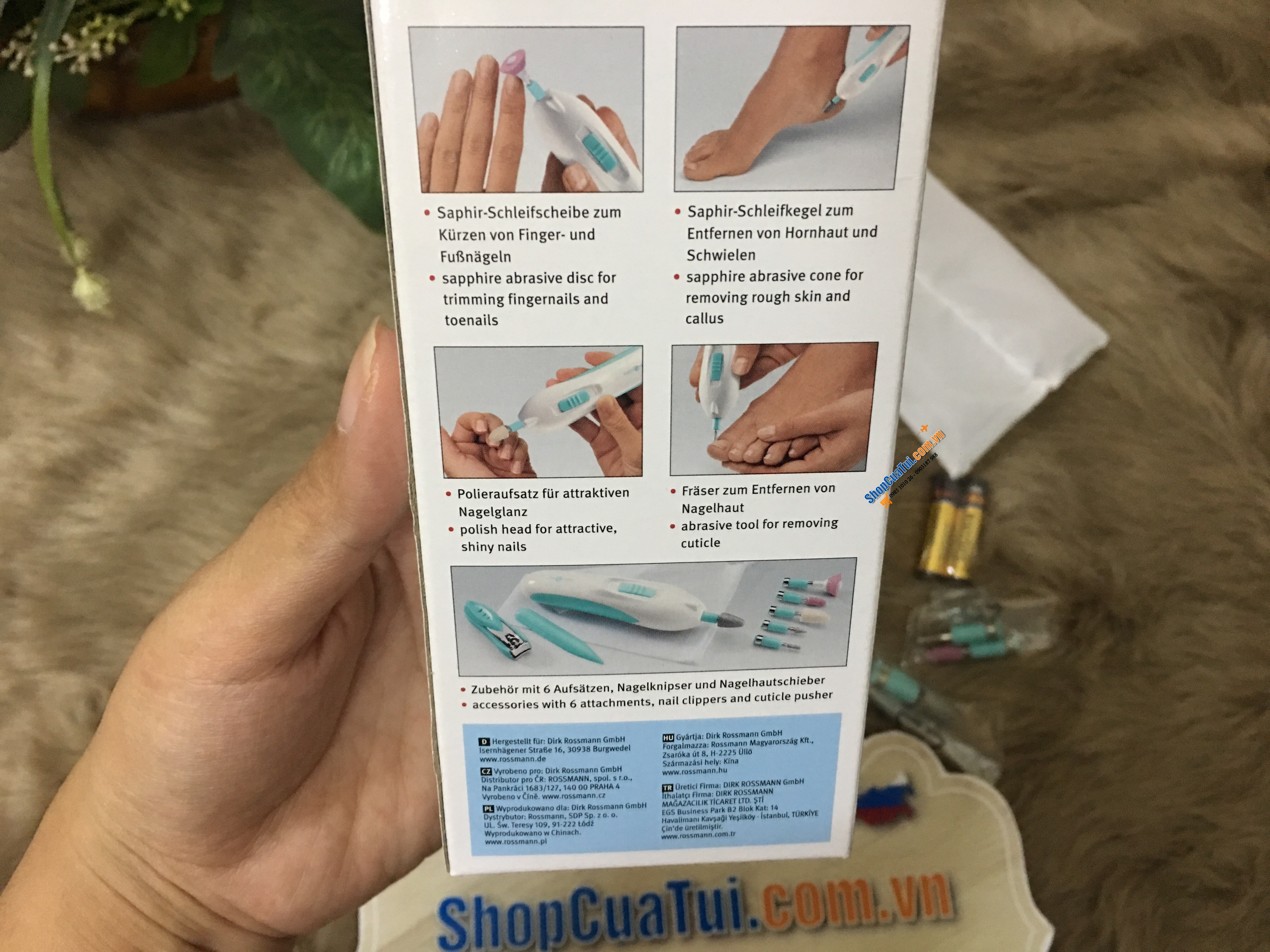 Bộ chăm sóc tay chân Ideenwelt - Hàng nội địa Đức - Set cơ bản dùng để làm đẹp, làm nhẵn và làm sạch bề mặt móng tay, móng chân