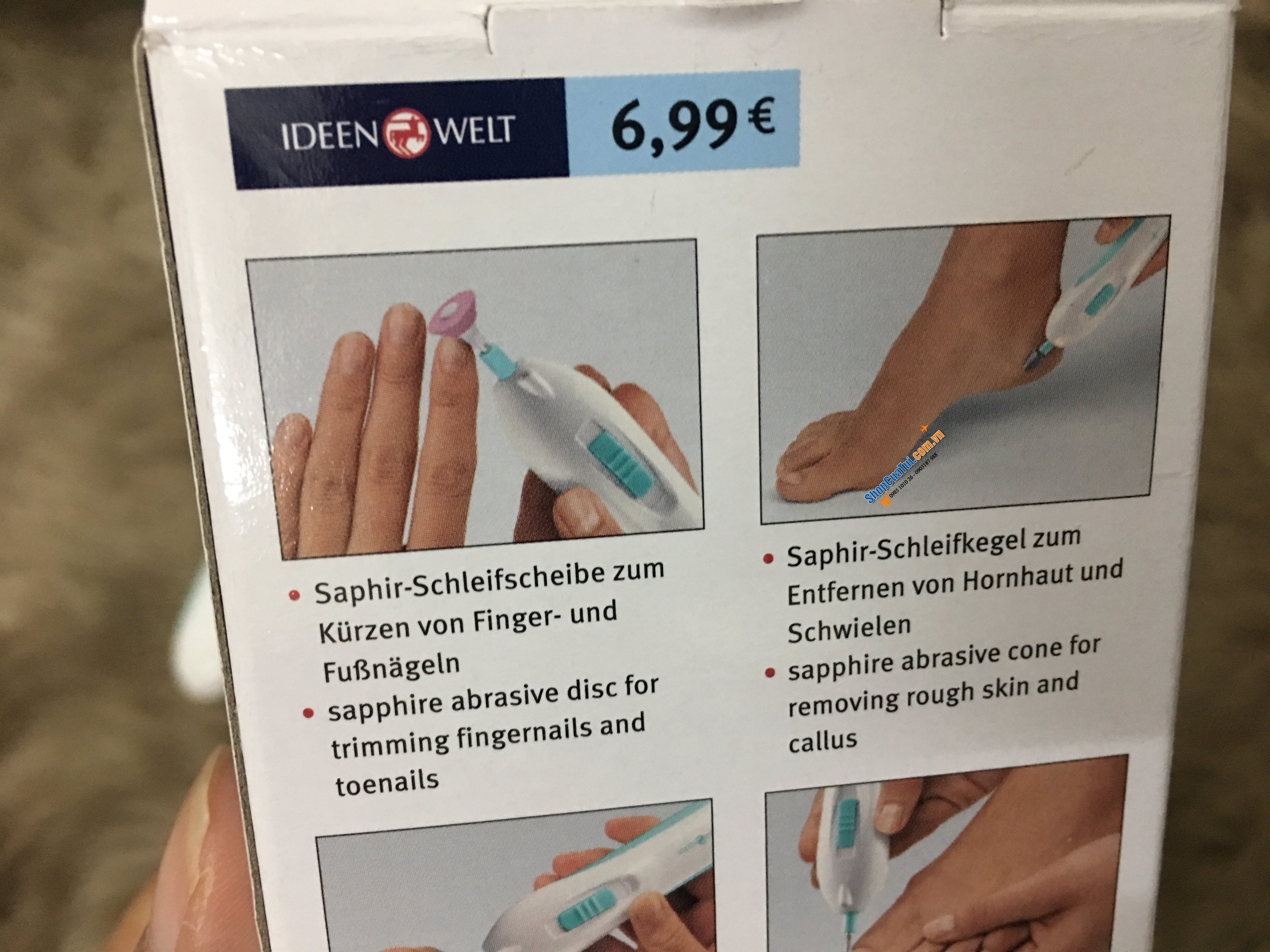 Bộ chăm sóc tay chân Ideenwelt - Hàng nội địa Đức - Set cơ bản dùng để làm đẹp, làm nhẵn và làm sạch bề mặt móng tay, móng chân