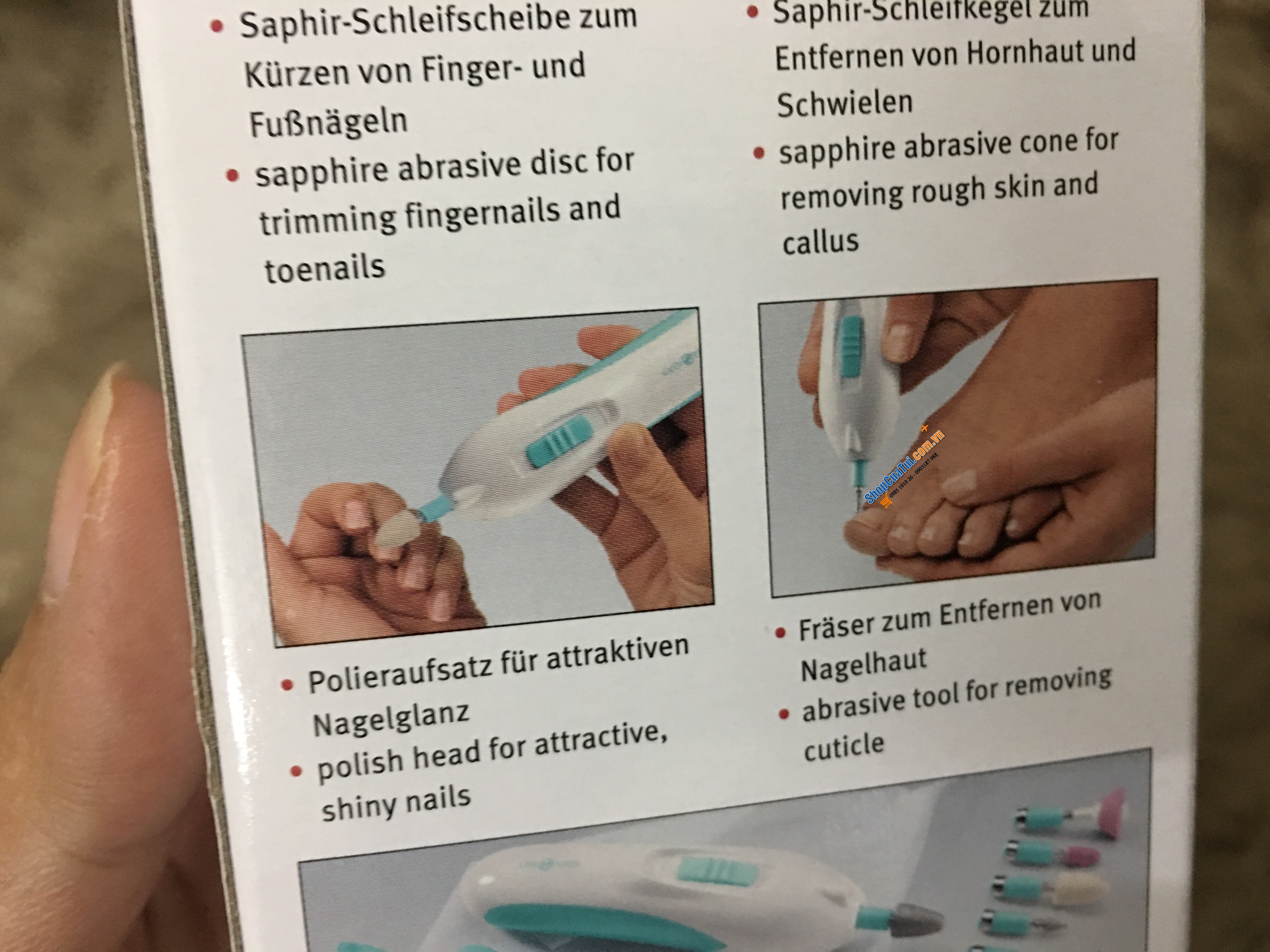 Bộ chăm sóc tay chân Ideenwelt - Hàng nội địa Đức - Set cơ bản dùng để làm đẹp, làm nhẵn và làm sạch bề mặt móng tay, móng chân