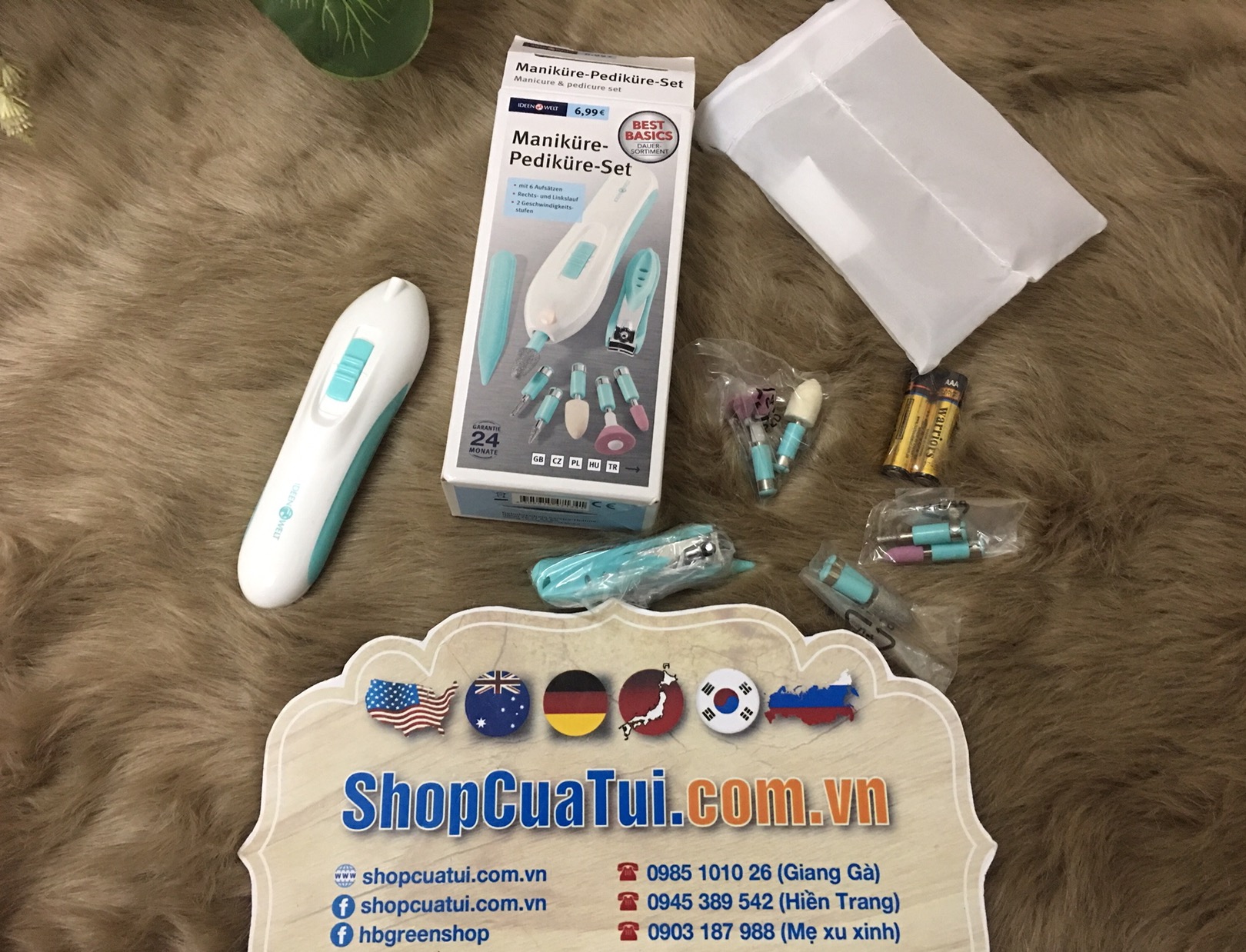 Bộ chăm sóc tay chân Ideenwelt - Hàng nội địa Đức - Set cơ bản dùng để làm đẹp, làm nhẵn và làm sạch bề mặt móng tay, móng chân