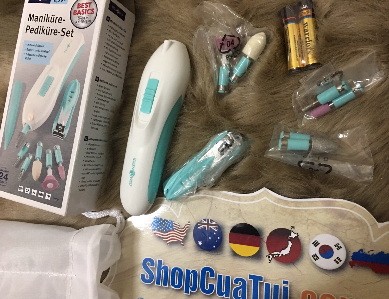 Bộ chăm sóc tay chân Ideenwelt - Hàng nội địa Đức - Set cơ bản dùng để làm đẹp, làm nhẵn và làm sạch bề mặt móng tay, móng chân