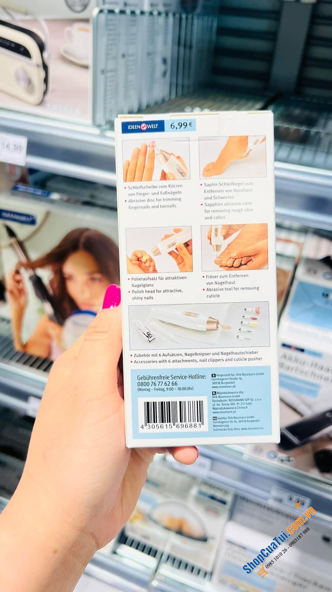 Bộ chăm sóc tay chân Ideenwelt - Hàng nội địa Đức - Set cơ bản dùng để làm đẹp, làm nhẵn và làm sạch bề mặt móng tay, móng chân