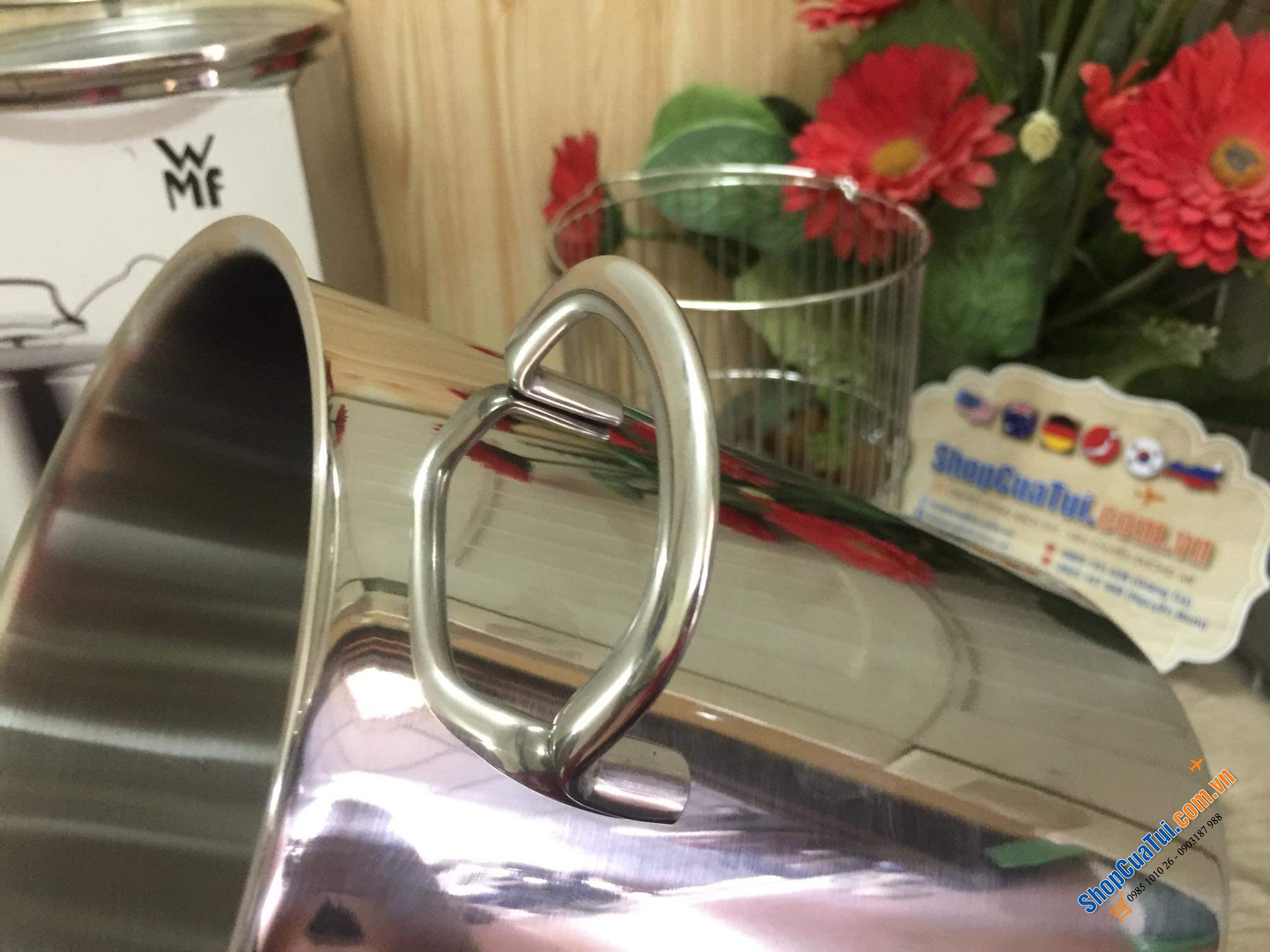 NỒI KÈM VỈ LUỘC WMF 4,5 lít thích hợp nấu mỳ, luộc măng tây, luộc gà, vịt,...