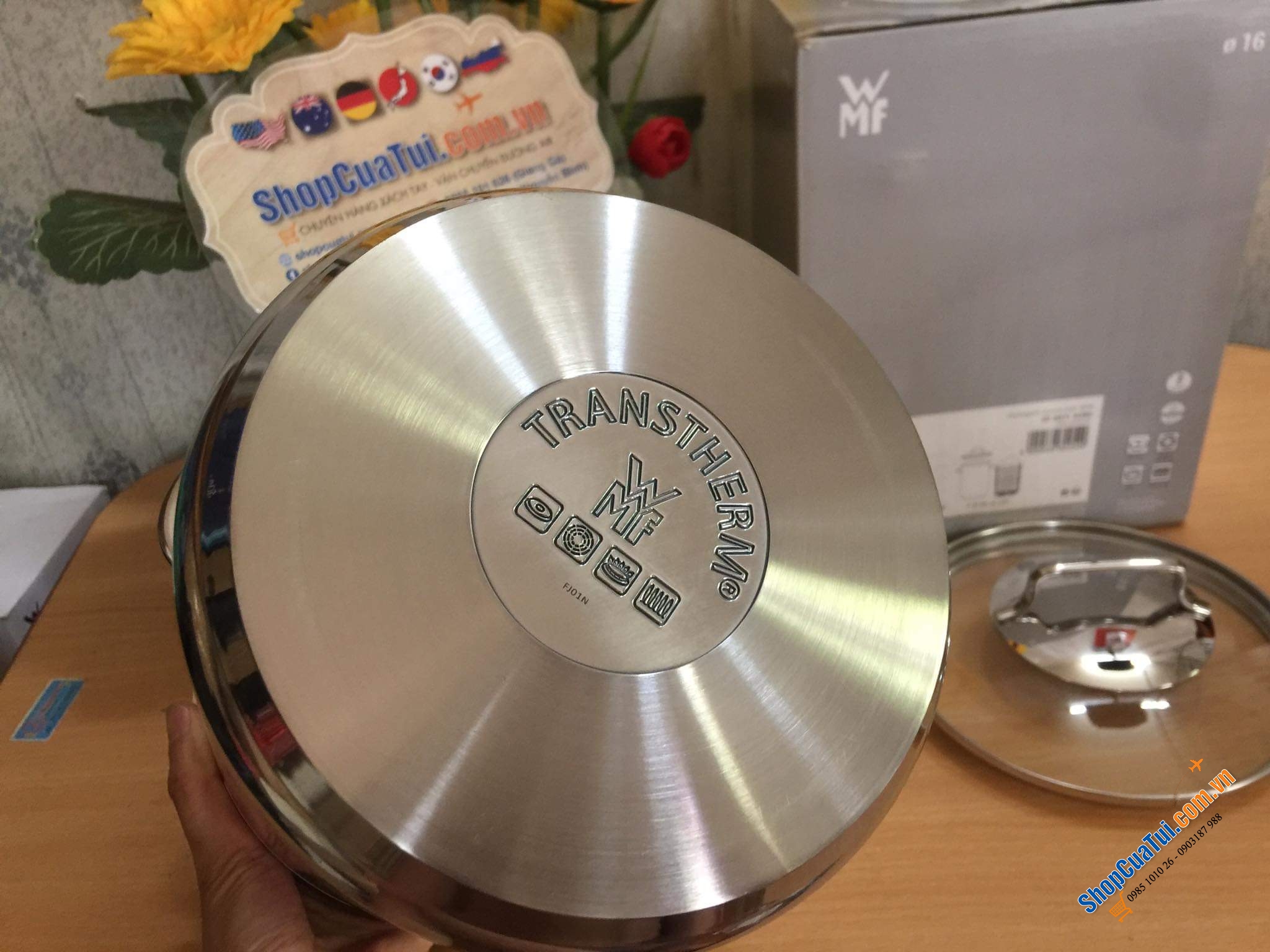 NỒI KÈM VỈ LUỘC WMF 4,5 lít thích hợp nấu mỳ, luộc măng tây, vịt,...