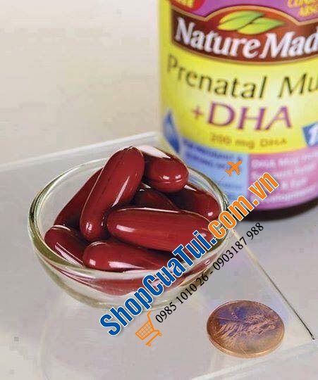 Thuốc Bổ vitamil tổng hợp cho Phụ Nữ Mang Thai, đang bầu, sau sinh Nature Made Prenatal Multi + DHA 200 mg 150 viên