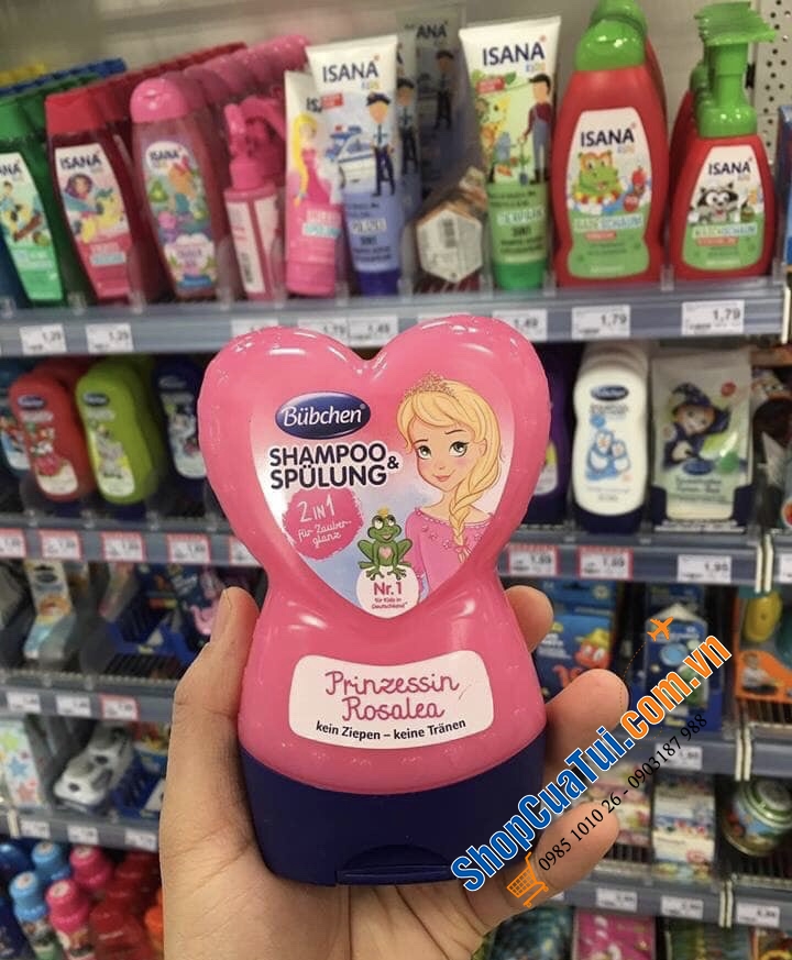 Dầu gội và xả Bubchen 2 in 1 cho bé gái (Bubchen Shampoo & Conditioner) giúp làm sạch nhẹ nhàng mái tóc các bé đồng thời nuôi dưỡng tóc khỏe mạnh, óng mượt - DẦU GỘI BÉ GÁI SIÊU THÍCH - BÜBCHEN ĐỨC