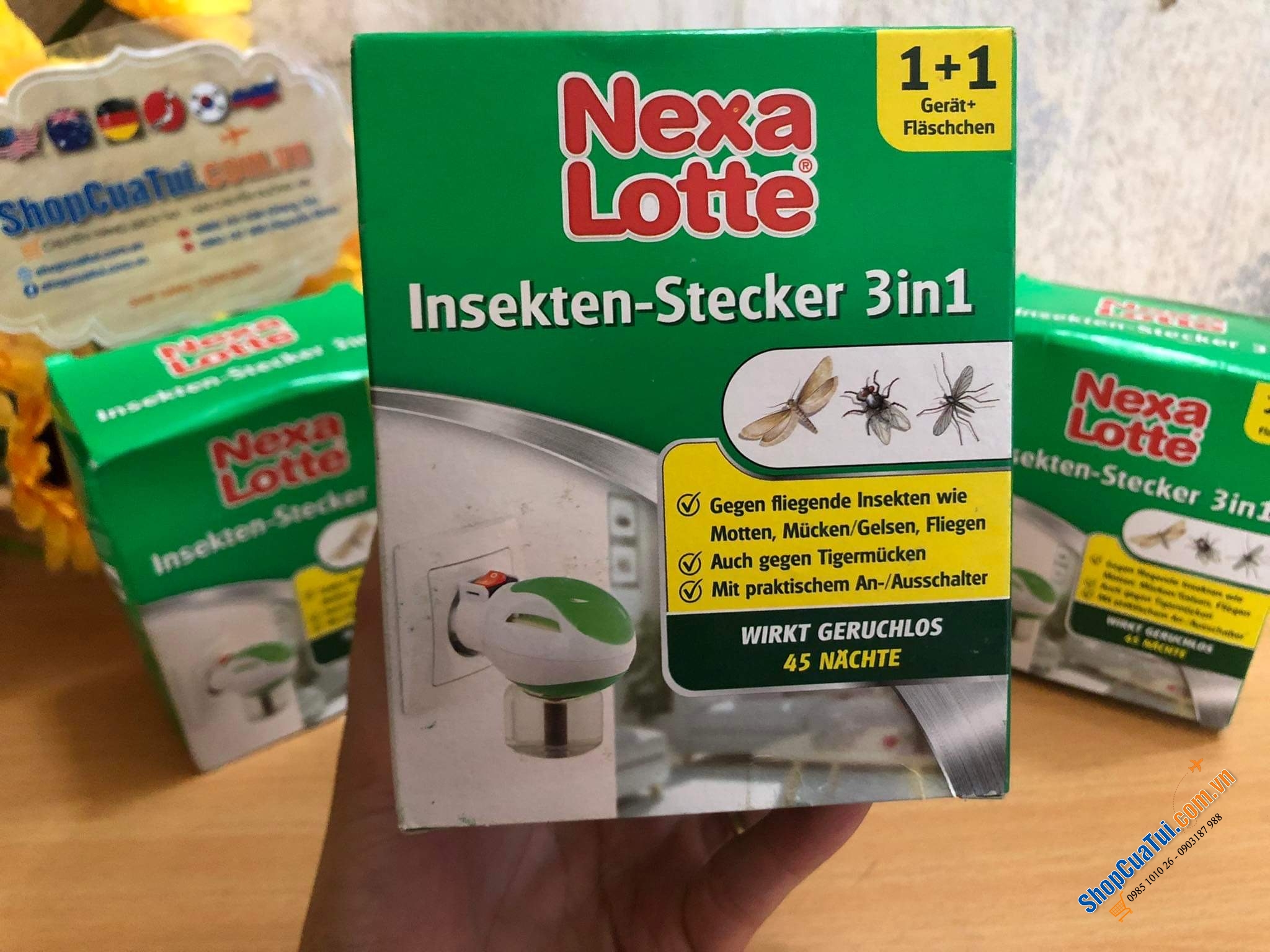 Máy đuổi muỗi xông tinh dầu 3 in 1 - Máy đuổi muỗi của Đức Nexa Lotte