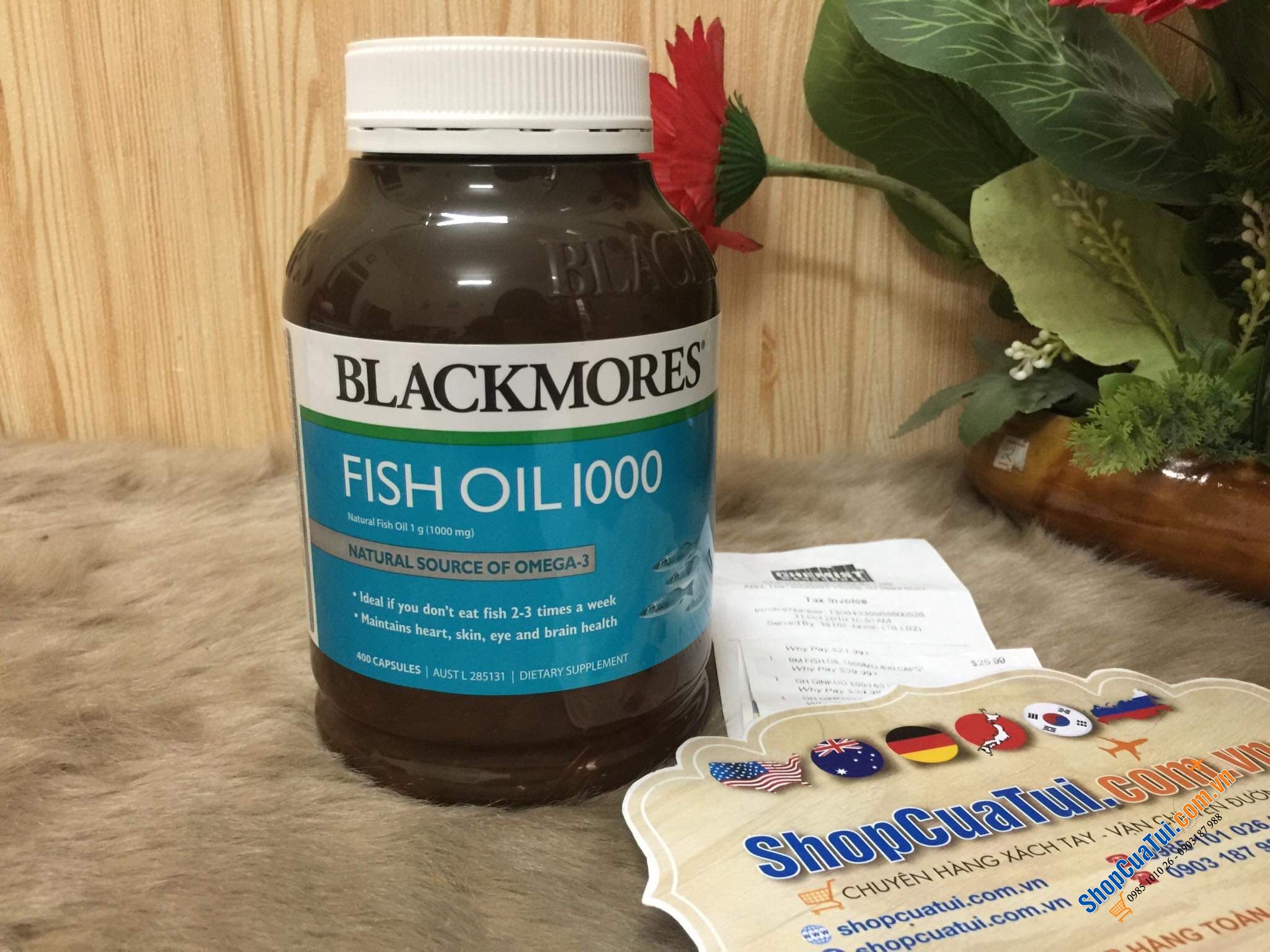 Dầu cá không mùi Blackmores Odourless fish oil 1000mg 400 viên