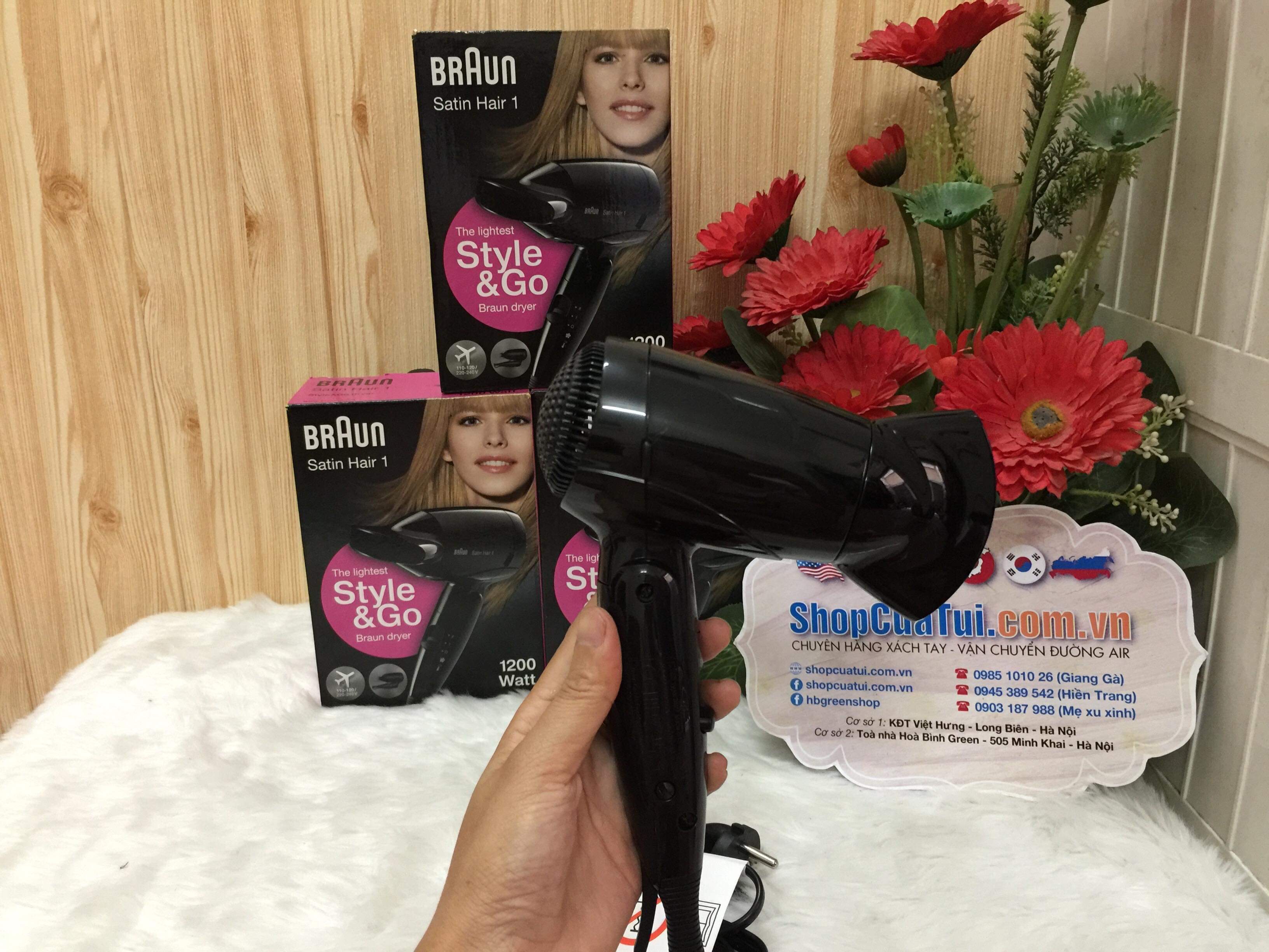 MÁY SẤY TÓC MINI BRAUN,  MÁY SẤY TÓC DU LỊCH BRAUN SATIN HAIR 1 - Style&Go Dryer