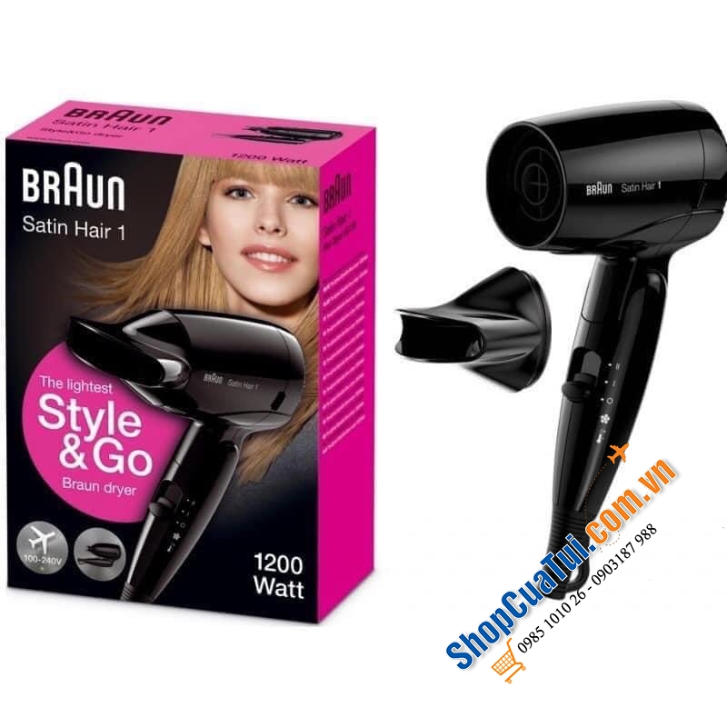 MÁY SẤY TÓC MINI BRAUN,  MÁY SẤY TÓC DU LỊCH BRAUN SATIN HAIR 1 - Style&Go Dryer