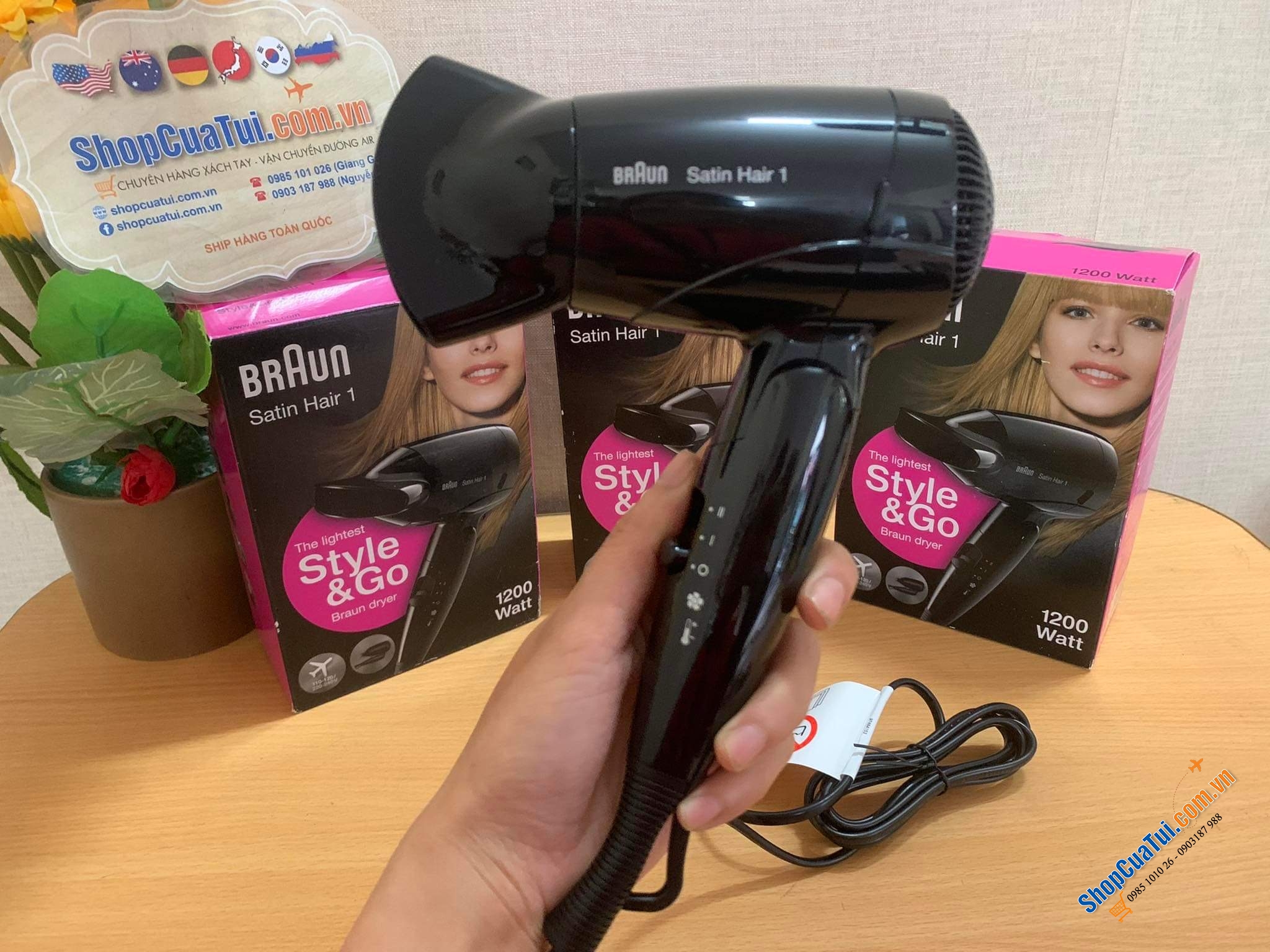 MÁY SẤY TÓC MINI BRAUN,  MÁY SẤY TÓC DU LỊCH BRAUN SATIN HAIR 1 - Style&Go Dryer