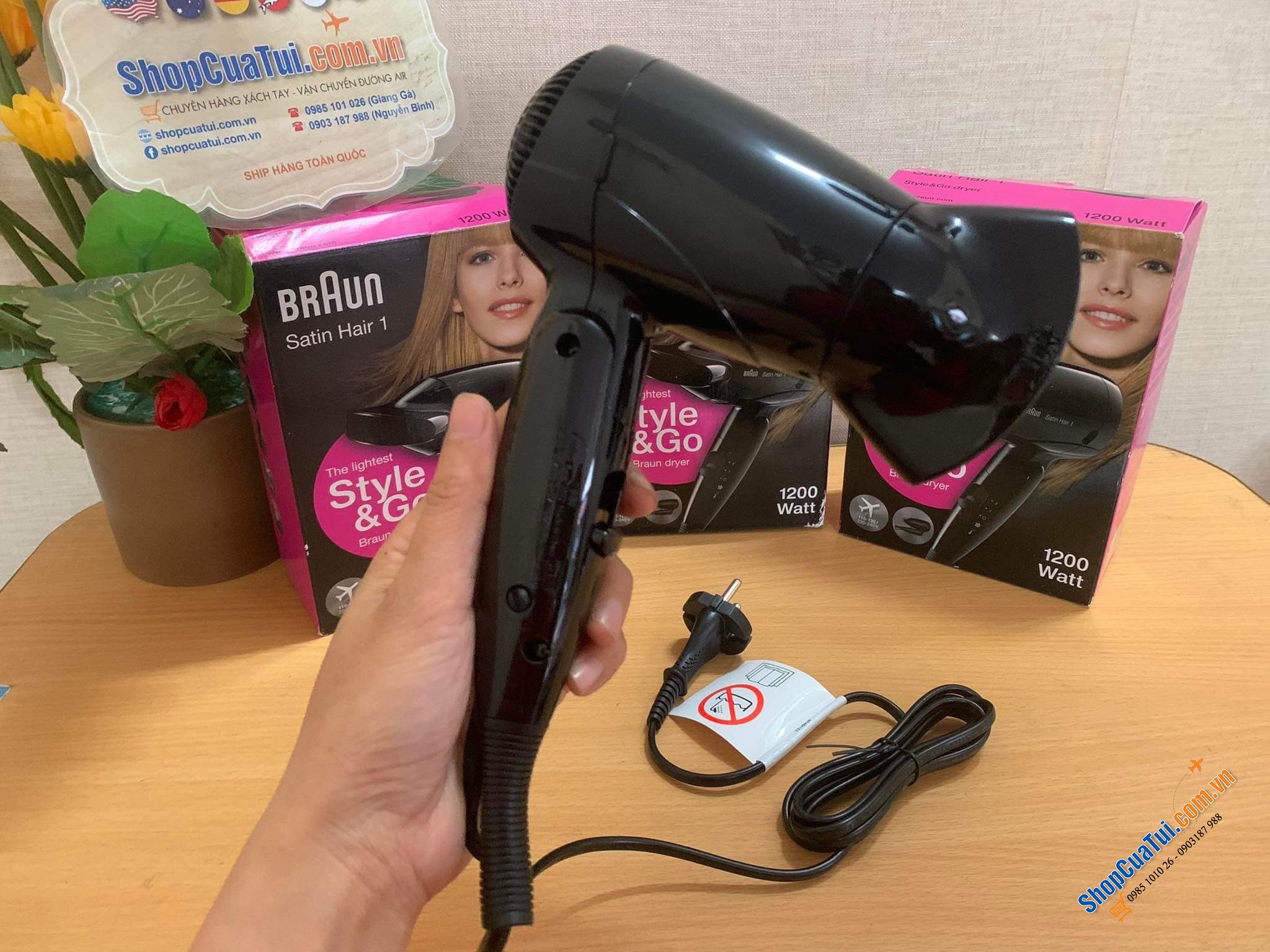 MÁY SẤY TÓC MINI BRAUN,  MÁY SẤY TÓC DU LỊCH BRAUN SATIN HAIR 1 - Style&Go Dryer
