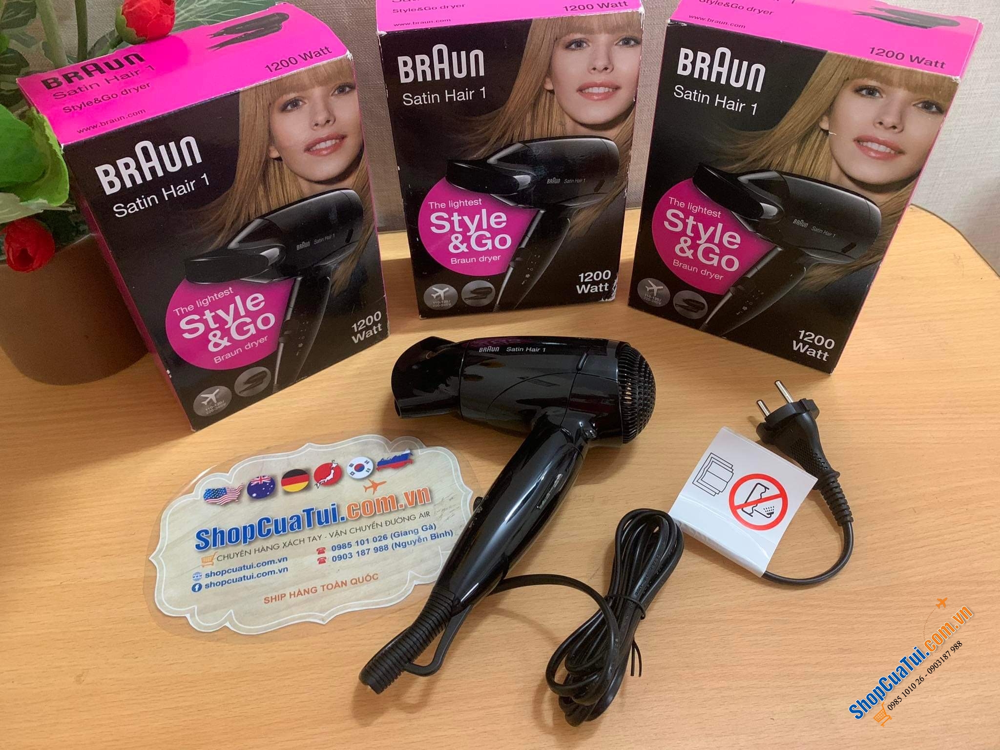 MÁY SẤY TÓC MINI BRAUN,  MÁY SẤY TÓC DU LỊCH BRAUN SATIN HAIR 1 - Style&Go Dryer