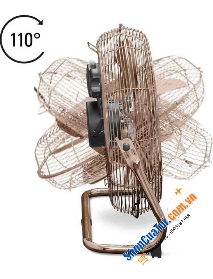 Quạt sàn Trotec TVM 17 phong cách Retro đường kính cánh quạt 45cm, Kích thước: 18 x 54 x 53,5cm