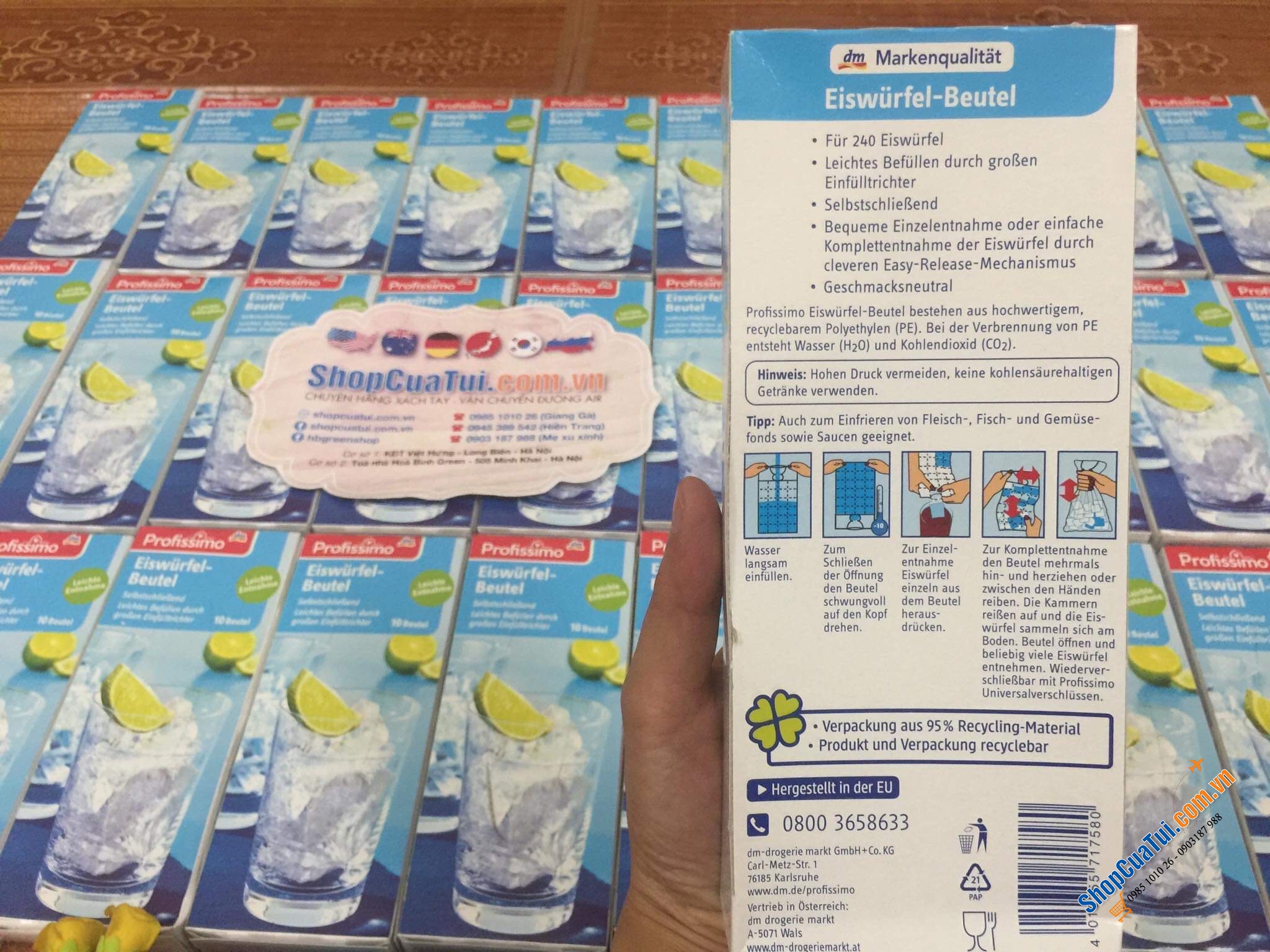 TÚI LÀM ĐÁ PROFISSIMO ĐỨC 240 viên đá