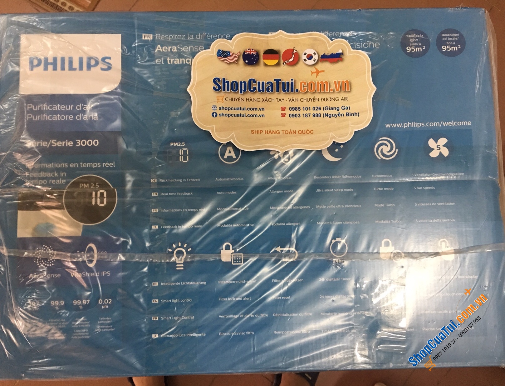 Máy lọc không khí Philips AC3256/10 kèm tạo ẩm 3000