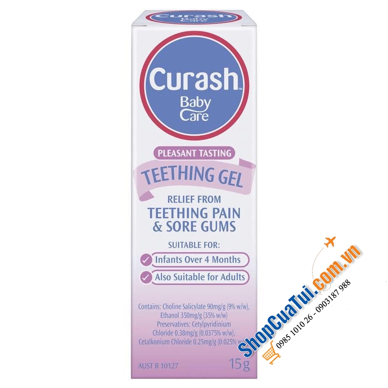 Curash Babycare Teething Gel 15g  - kem bôi lợi cho bé MỌC RĂNG ( giảm đau - chống sưng ) - Gel thoa nướu cho bé