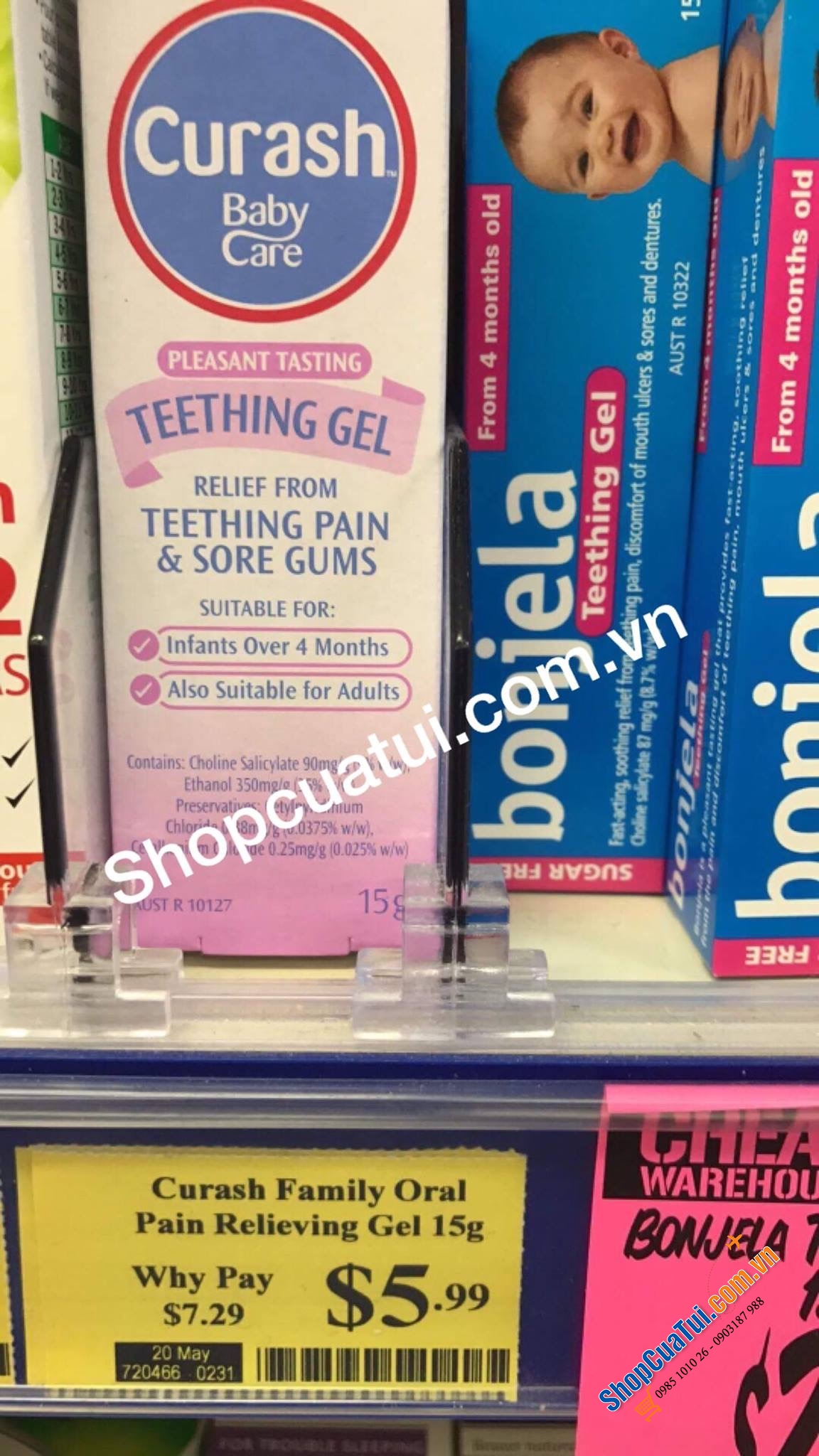 Curash Babycare Teething Gel 15g  - kem bôi lợi cho bé MỌC RĂNG ( giảm đau - chống sưng ) - Gel thoa nướu cho bé