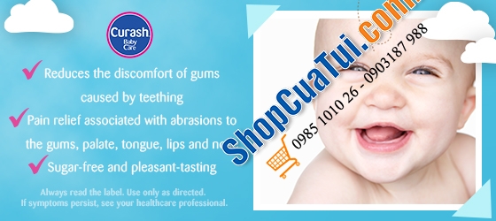 Curash Babycare Teething Gel 15g  - kem bôi lợi cho bé MỌC RĂNG ( giảm đau - chống sưng ) - Gel thoa nướu cho bé