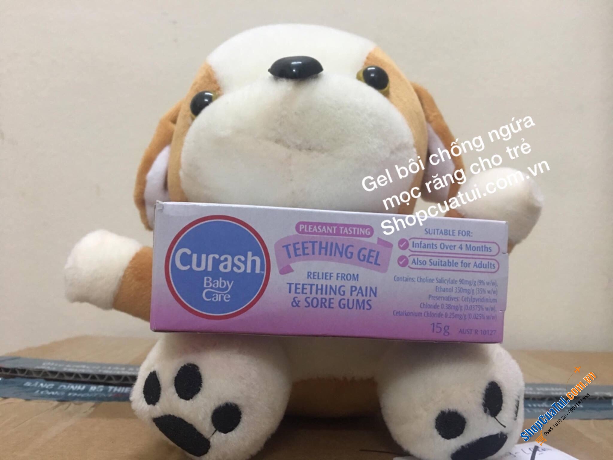 Curash Babycare Teething Gel 15g  - kem bôi lợi cho bé MỌC RĂNG ( giảm đau - chống sưng ) - Gel thoa nướu cho bé