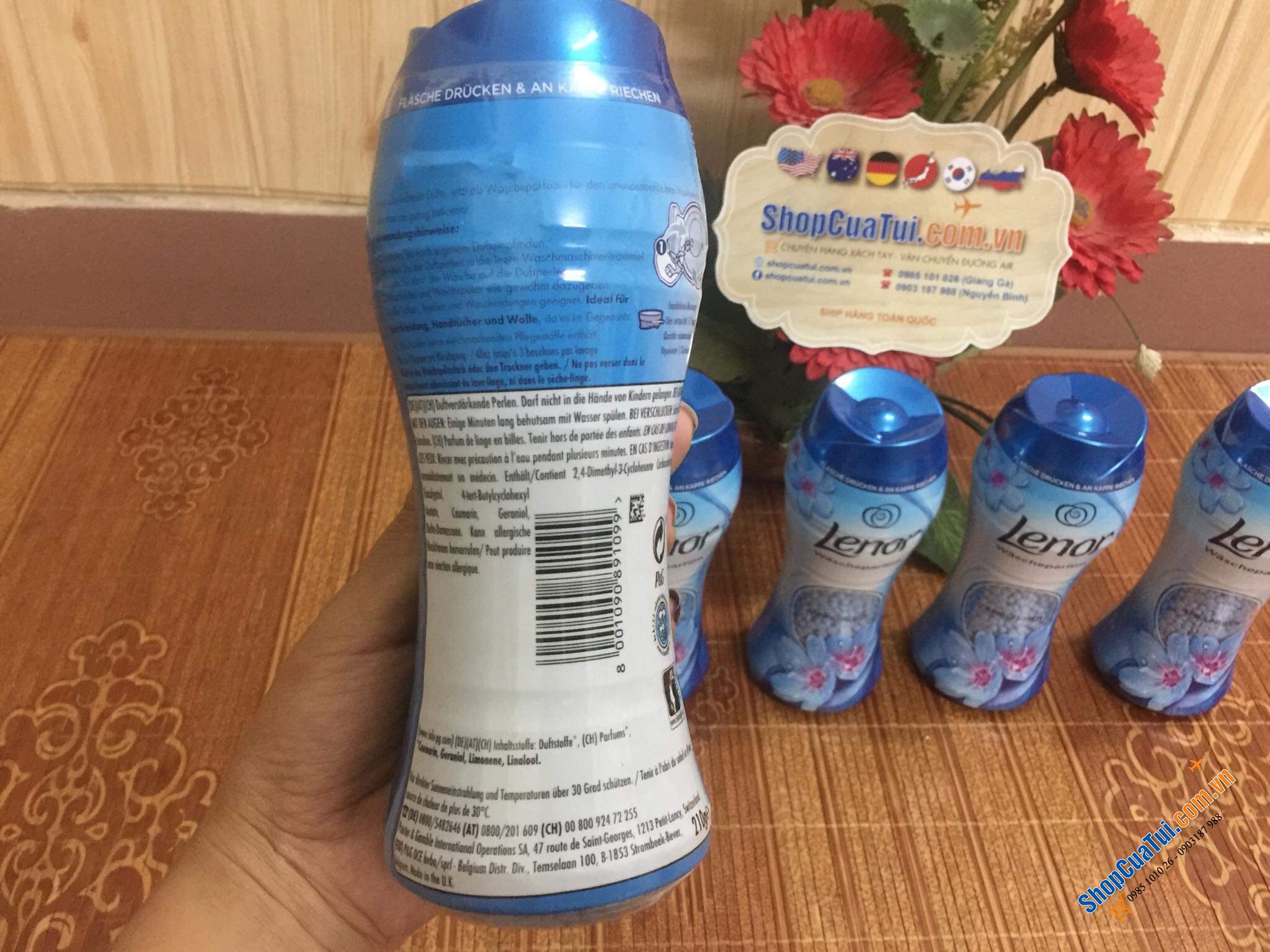 Xả thơm quần áo - Viên xả vải LENOR cho quần áo 4 mùa ngát hương, mềm mại
