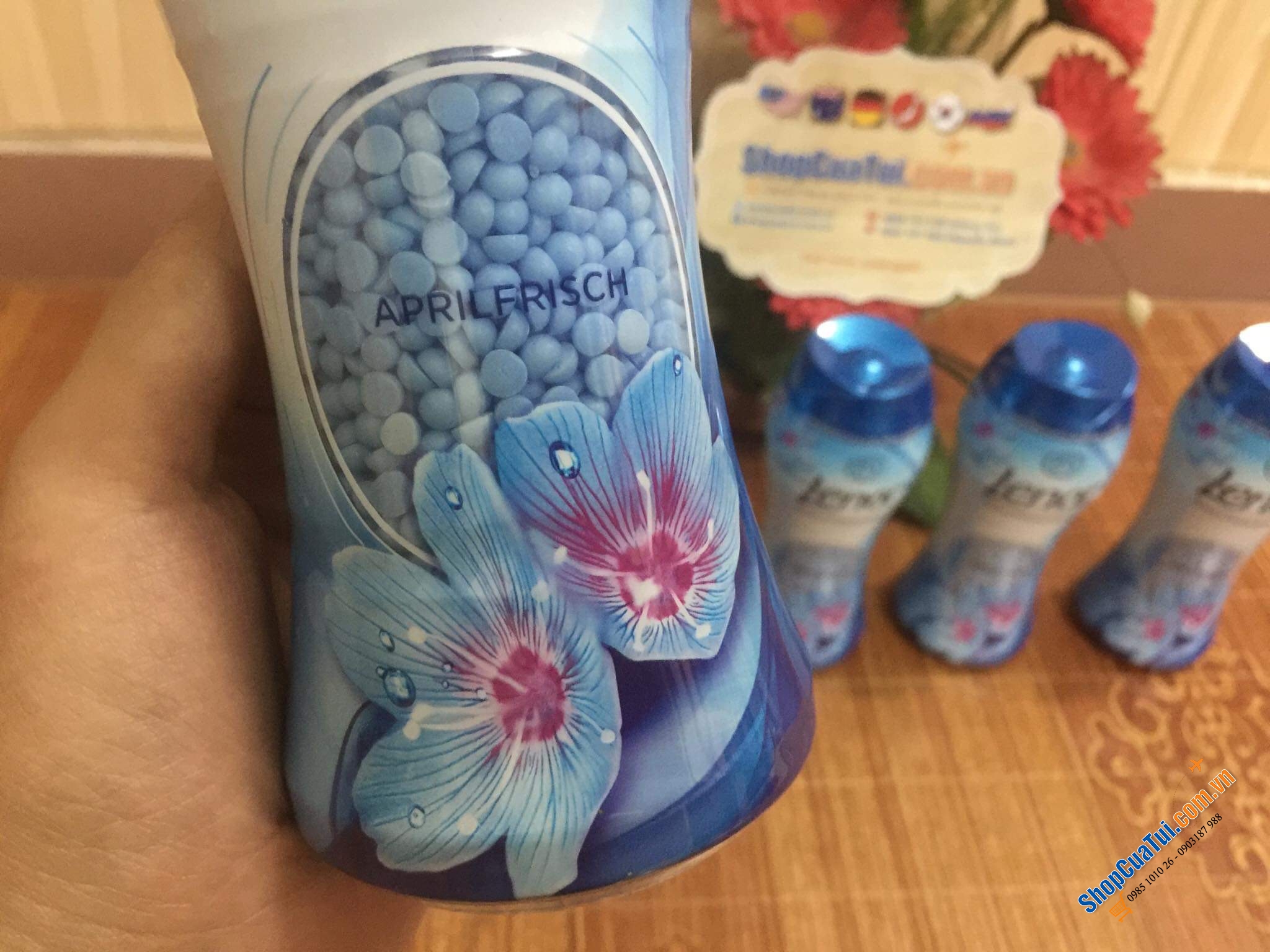 Xả thơm quần áo - Viên xả vải LENOR cho quần áo 4 mùa ngát hương, mềm mại