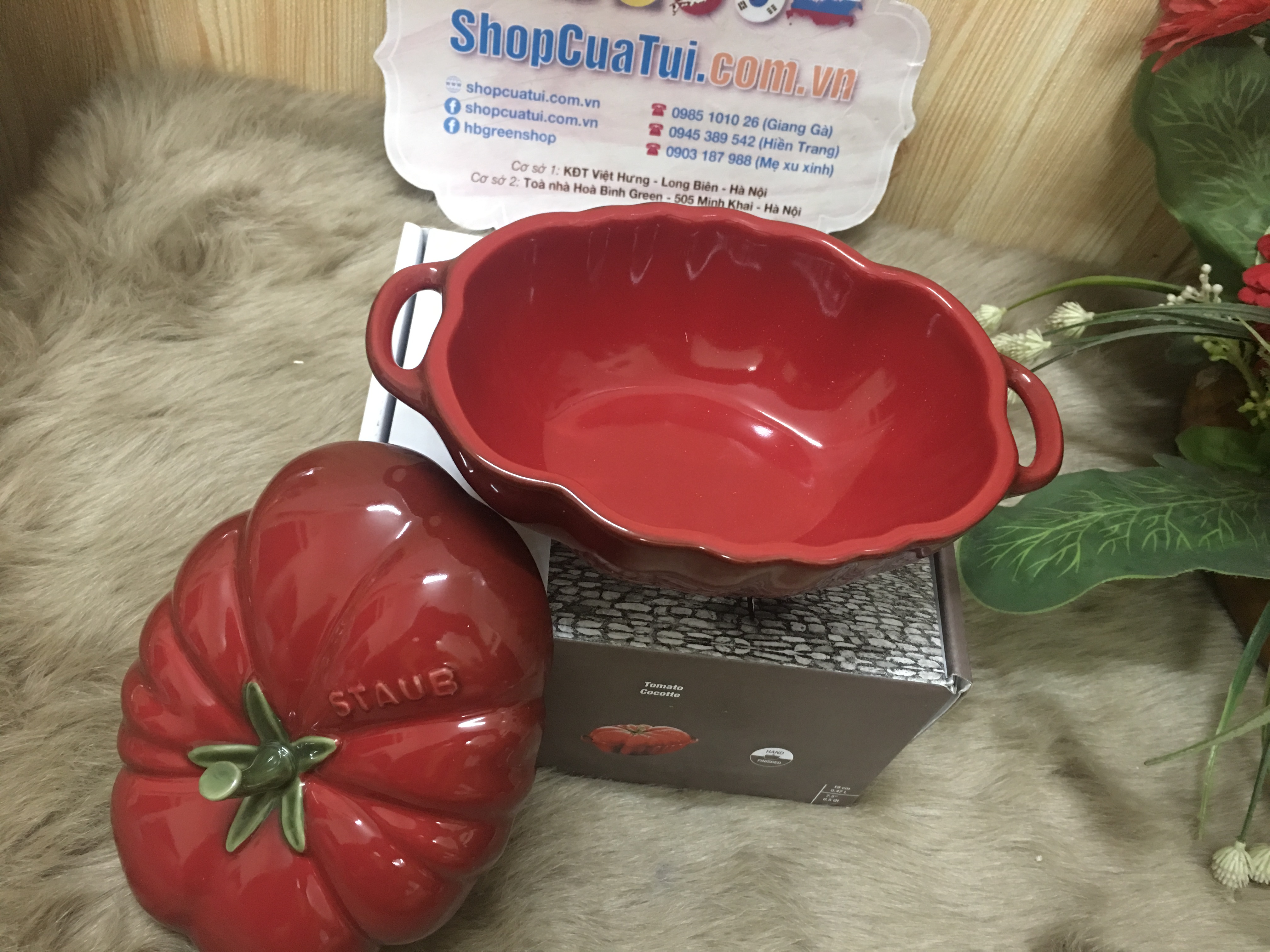 Âu sứ cà chua Staub - đựng bánh, kẹo mứt...0,5 lít