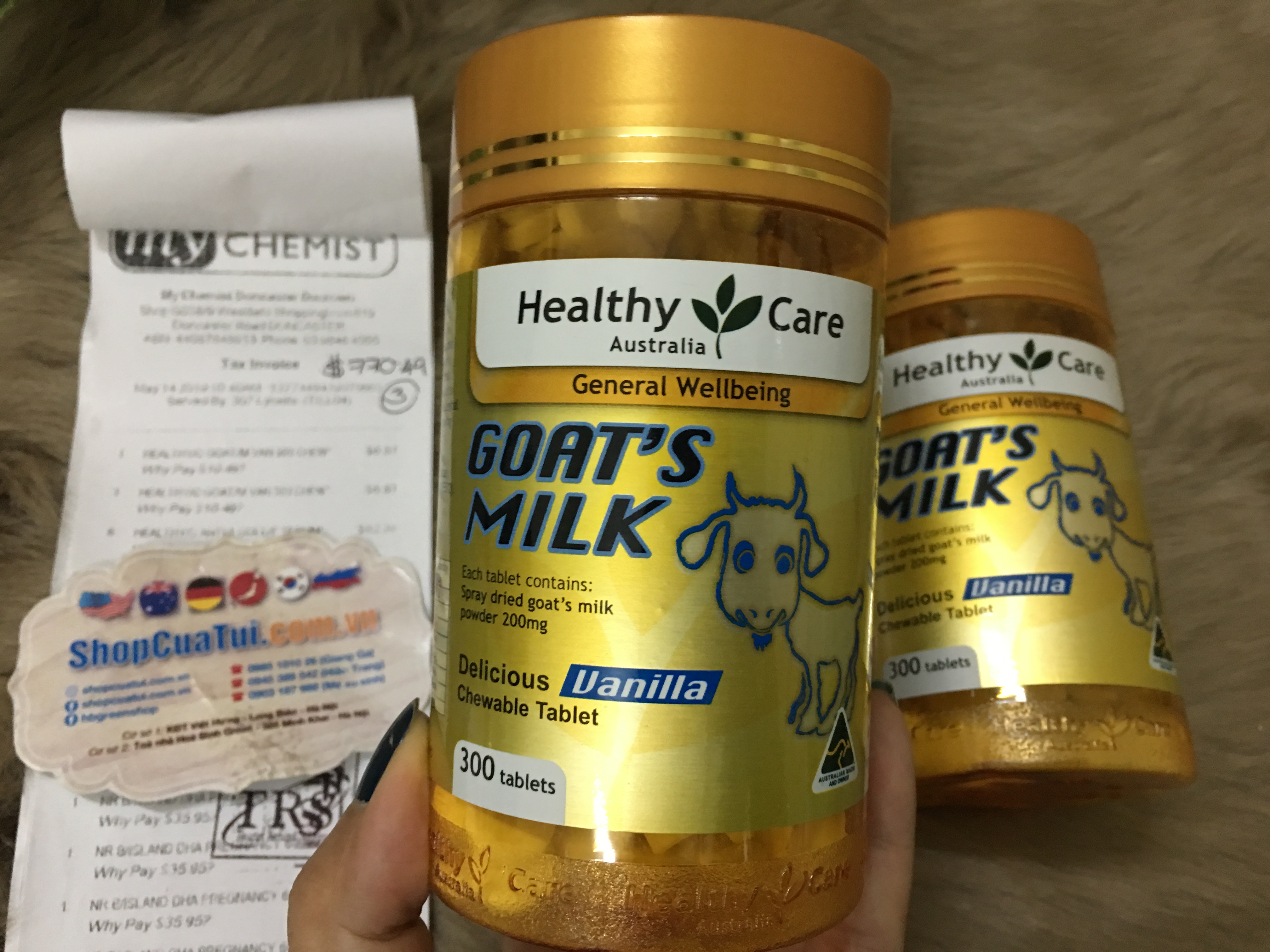 Sữa dê hương vị Vani - Healthy Care Goat Milk Vanilla Flavour Chewable 300 viên