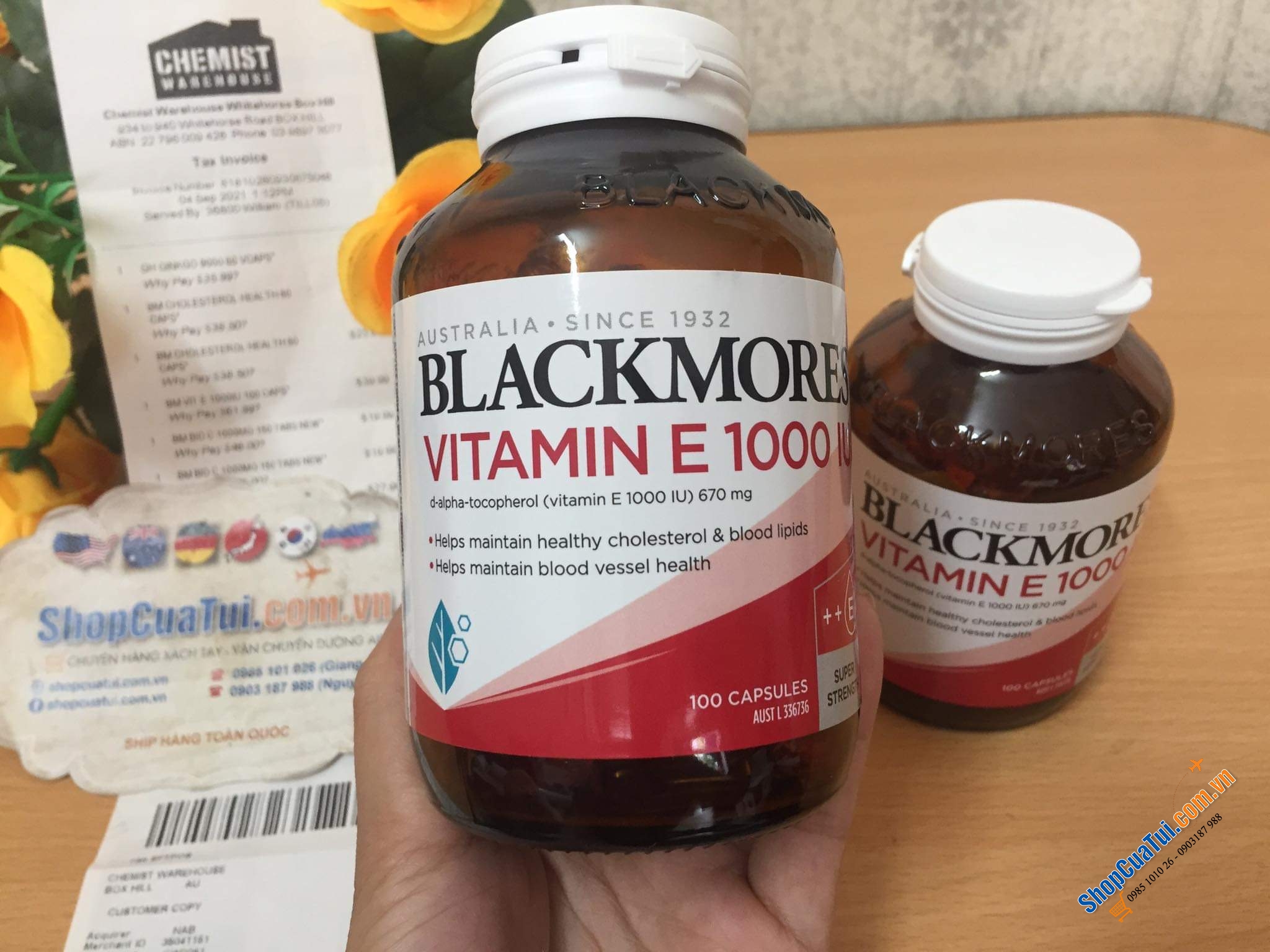 VITAMIN E TỰ NHIÊN BLACKMORES NATURAL E 1000IU lọ 100 viên - dòng Vitamin E cao cấp nhất của Blackmores