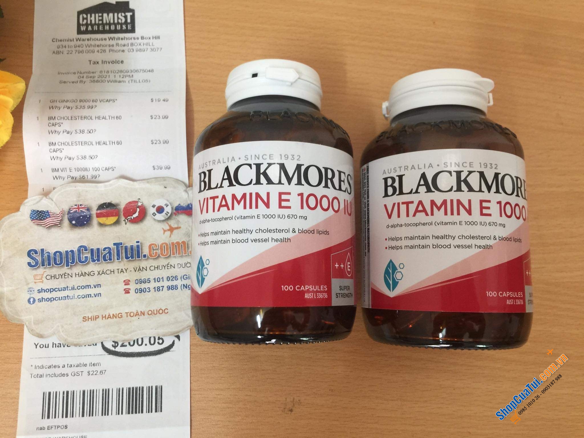 VITAMIN E TỰ NHIÊN BLACKMORES NATURAL E 1000IU lọ 100 viên - dòng Vitamin E cao cấp nhất của Blackmores