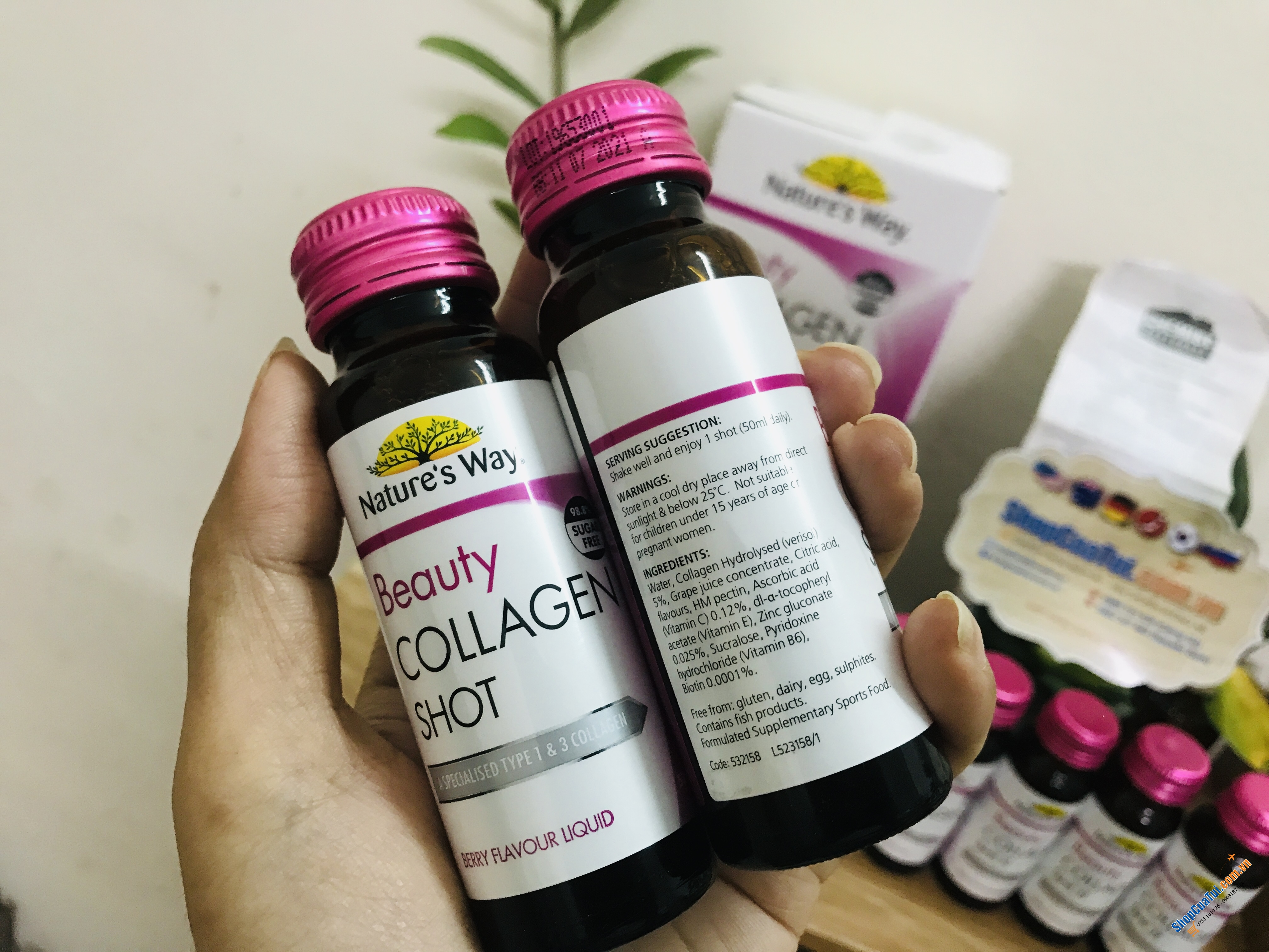 COLLAGEN DẠNG NƯỚC NATURE WAY BEAUTY COLLAGEN SHOT 10 x 50ml - lượng các axit amin, glycine, proline và hydroxyproline cao hơn 10-20 lần so với những loại thông thường, mang lại hiệu quả tối ưu hơn hẳn collagen khác